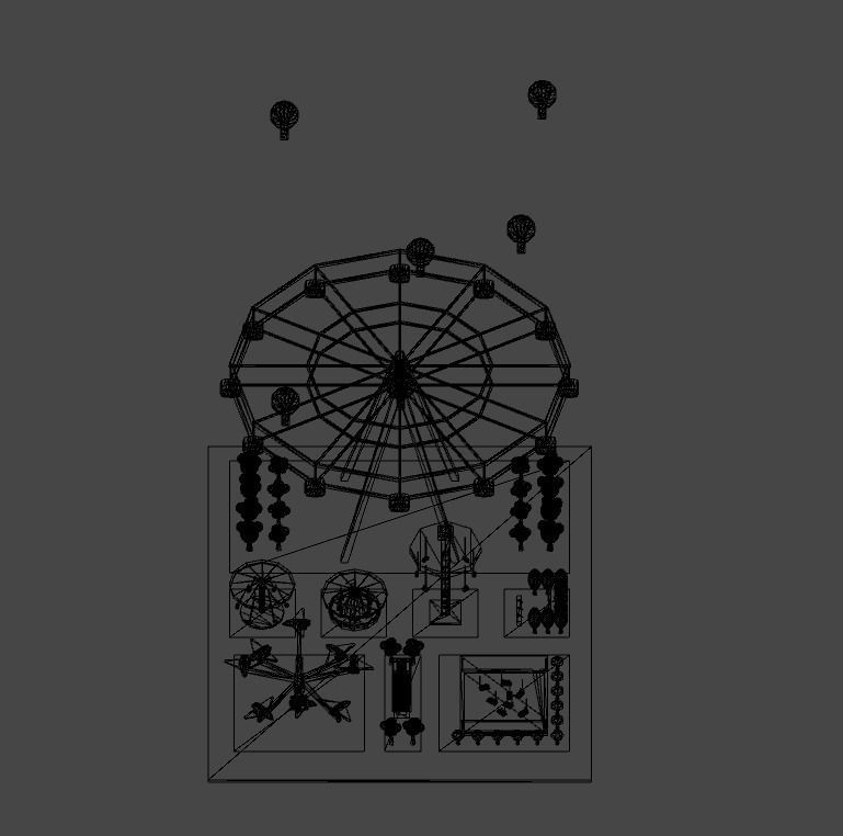 Simple Cartoon Amusement Park 3D model_7