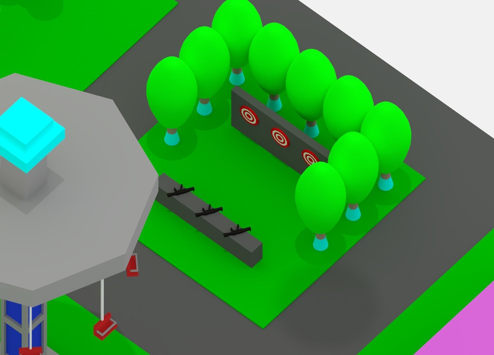 Simple Cartoon Amusement Park 3D model_14