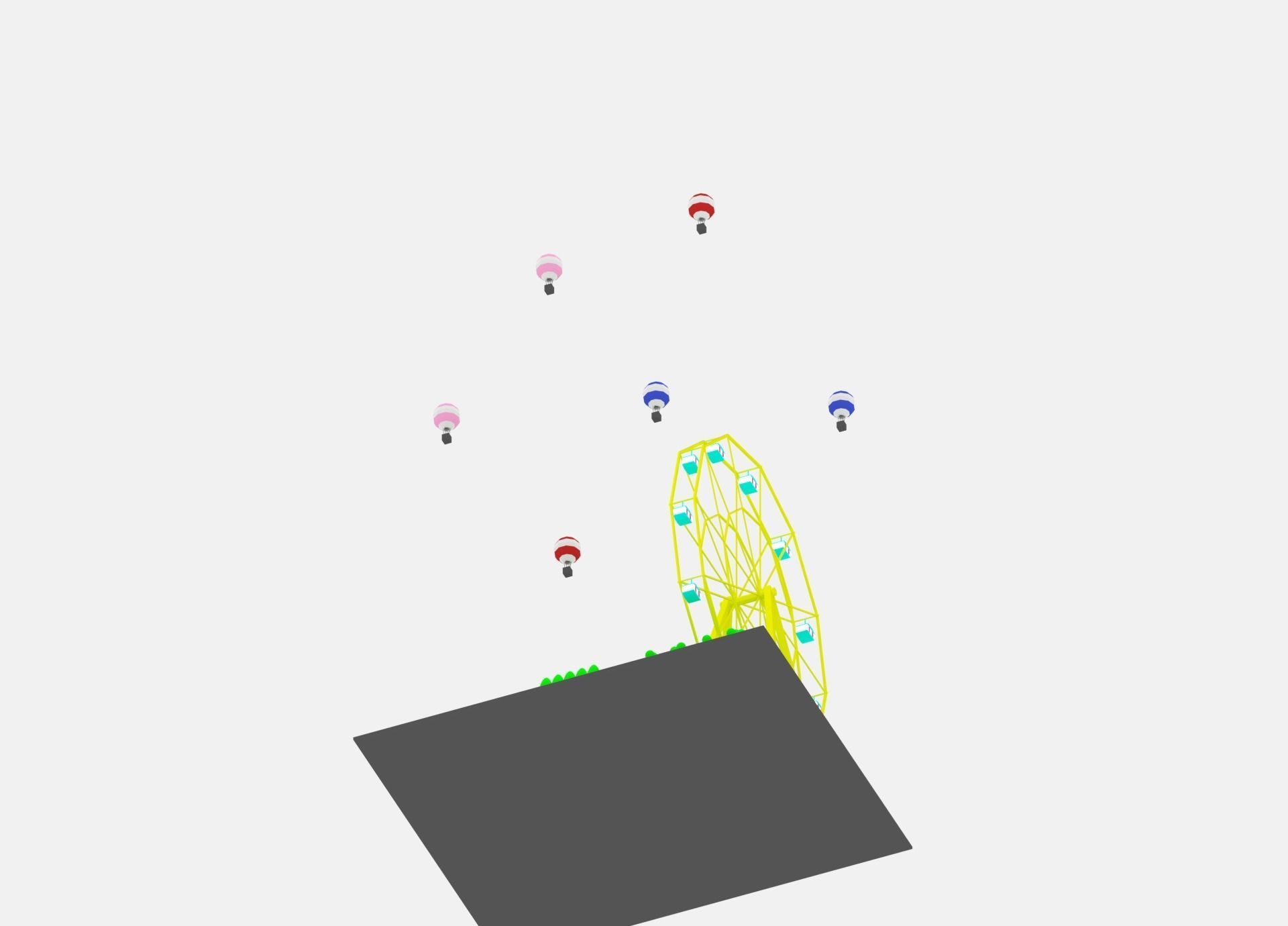 Simple Cartoon Amusement Park 3D model_8