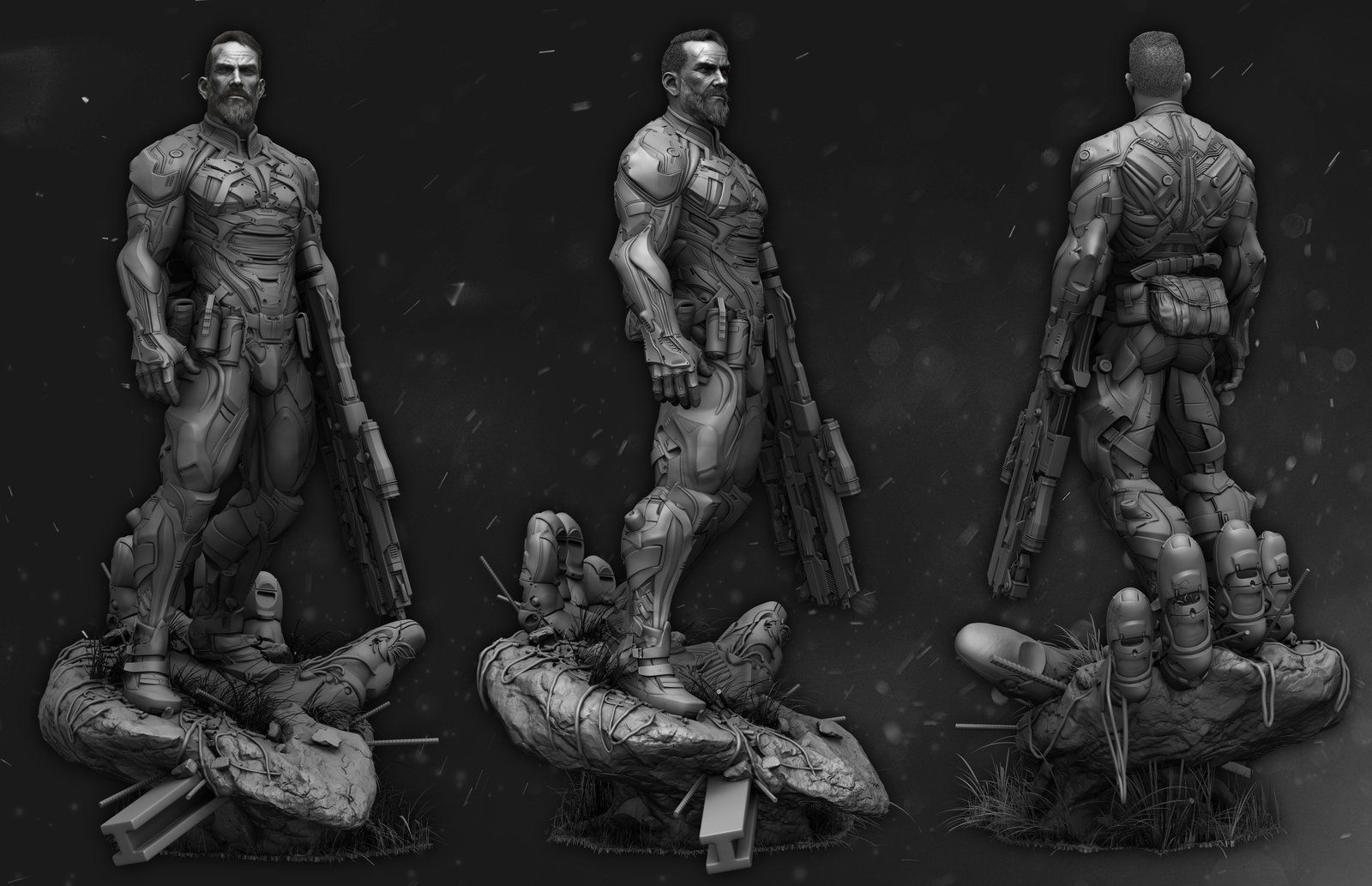 armed soldier stl files 3D print model_4