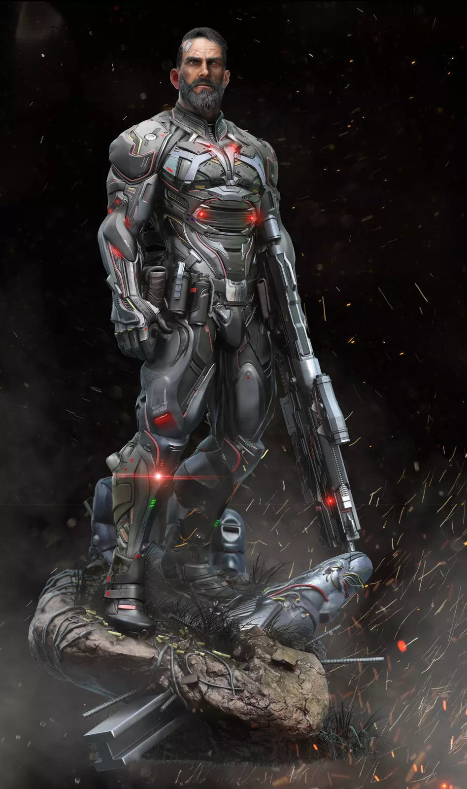 armed soldier stl files 3D print model_0