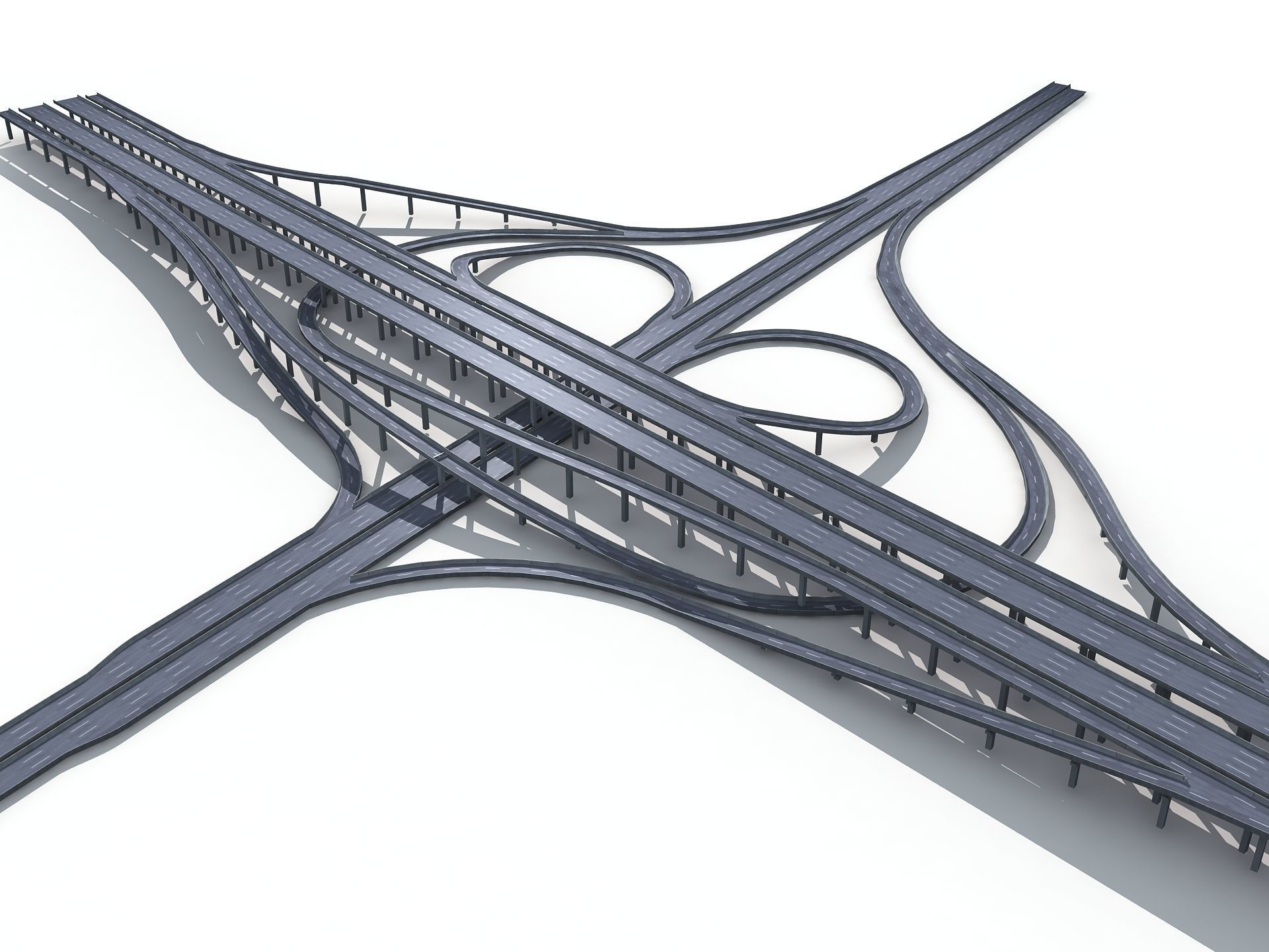 Highway Road Viaduct Flyover-12 3D model_6