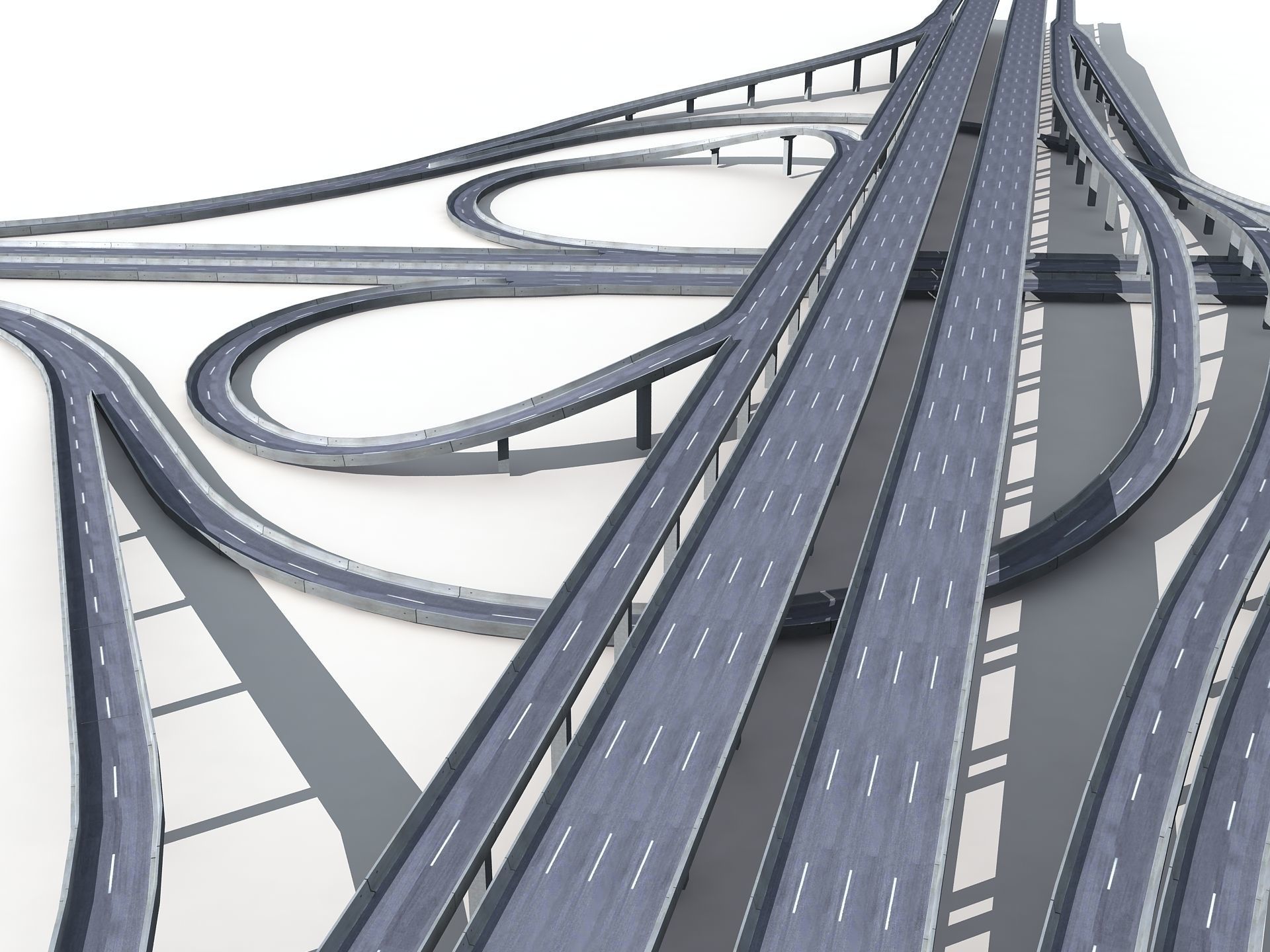 Highway Road Viaduct Flyover-12 3D model_9
