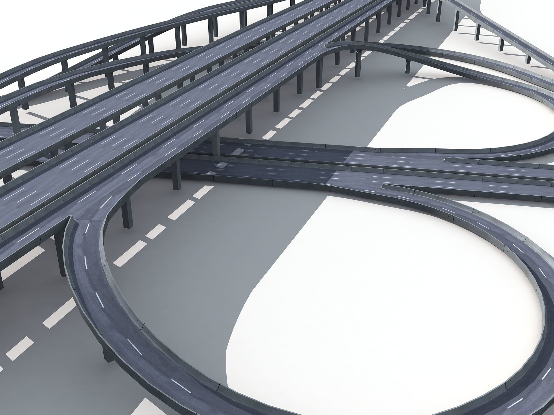 Highway Road Viaduct Flyover-12 3D model_2