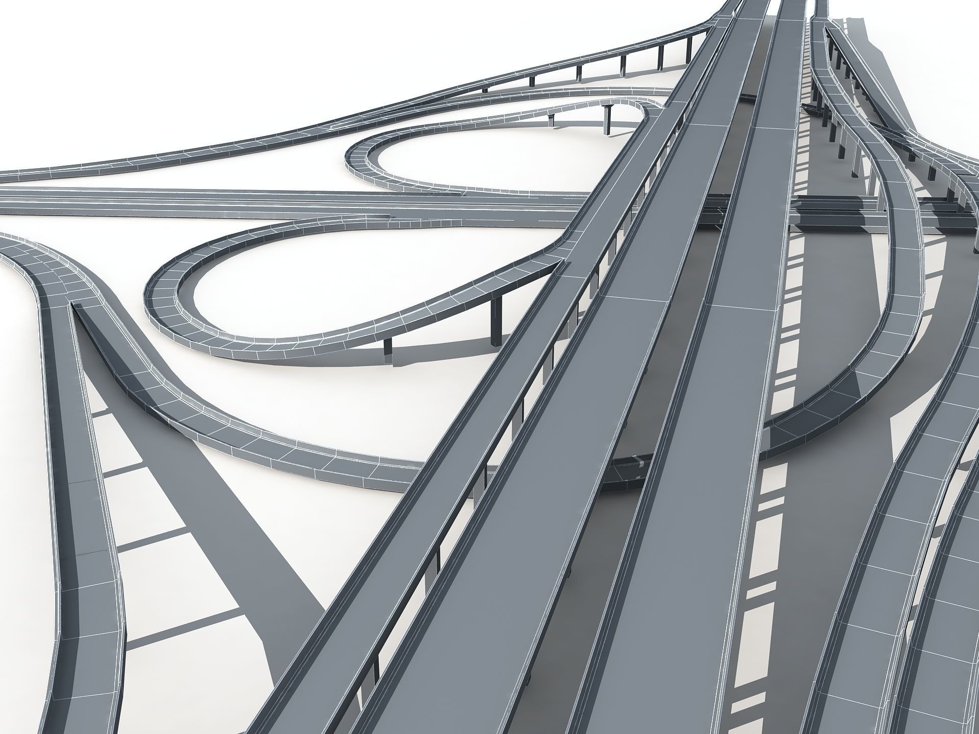 Highway Road Viaduct Flyover-12 3D model_10