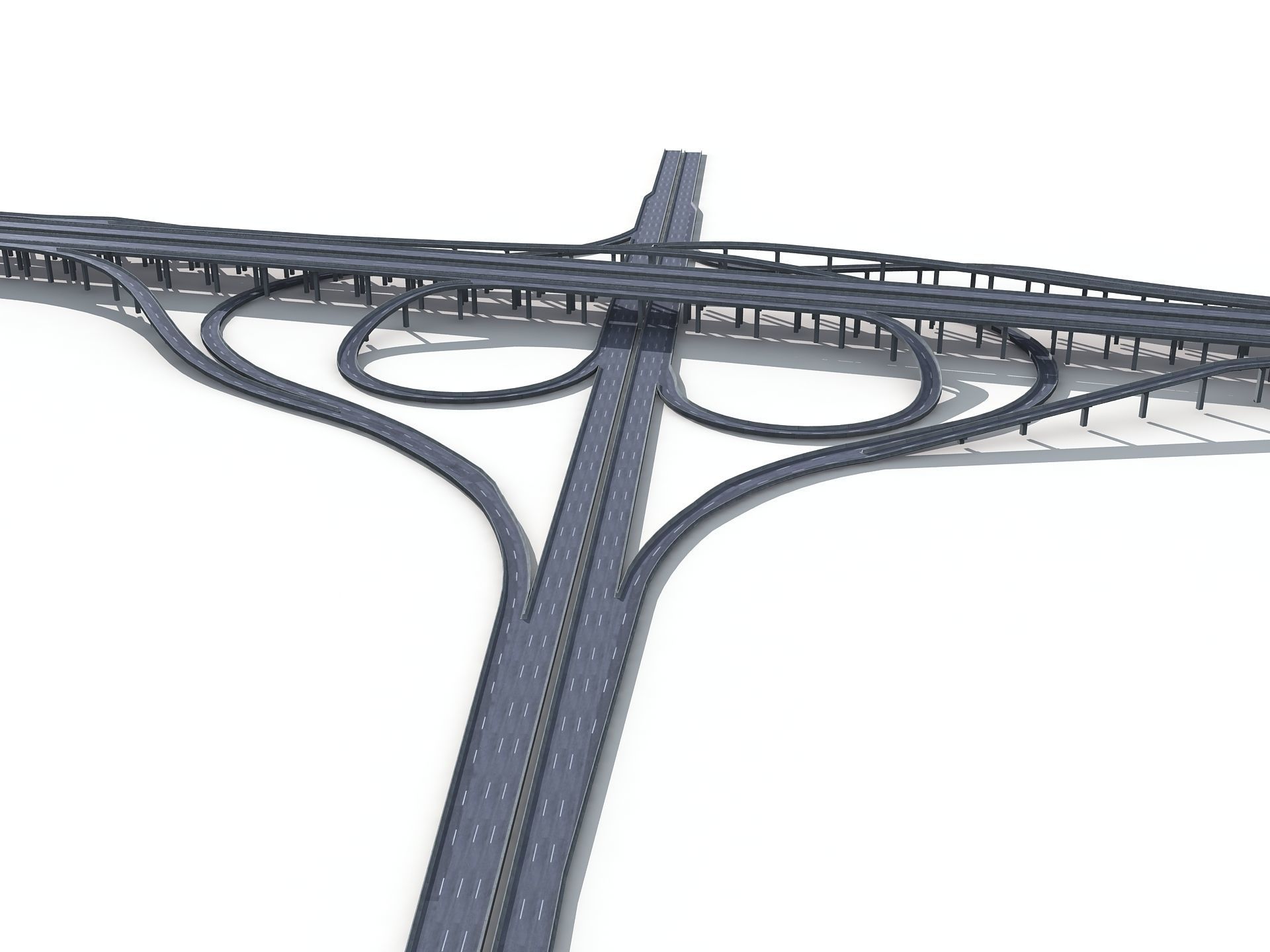 Highway Road Viaduct Flyover-12 3D model_18