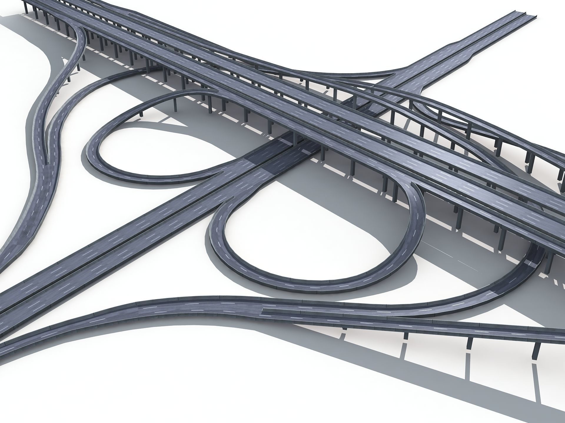 Highway Road Viaduct Flyover-12 3D model_12