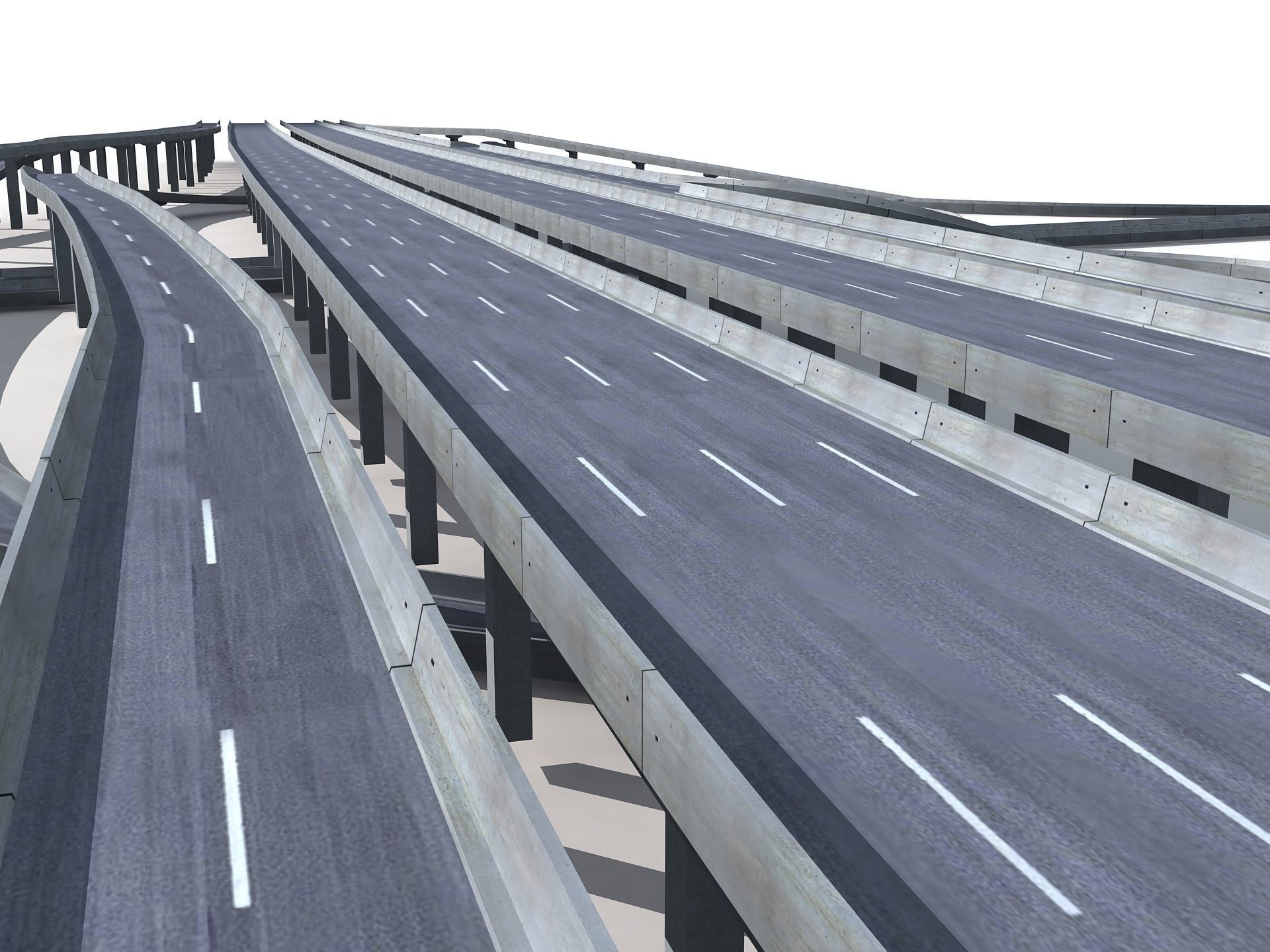 Highway Road Viaduct Flyover-12 3D model_1