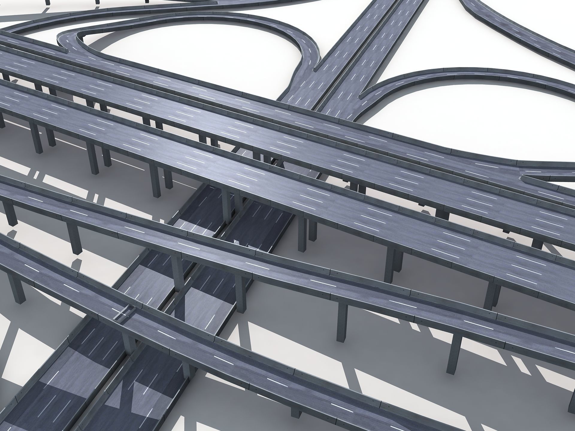 Highway Road Viaduct Flyover-12 3D model_14
