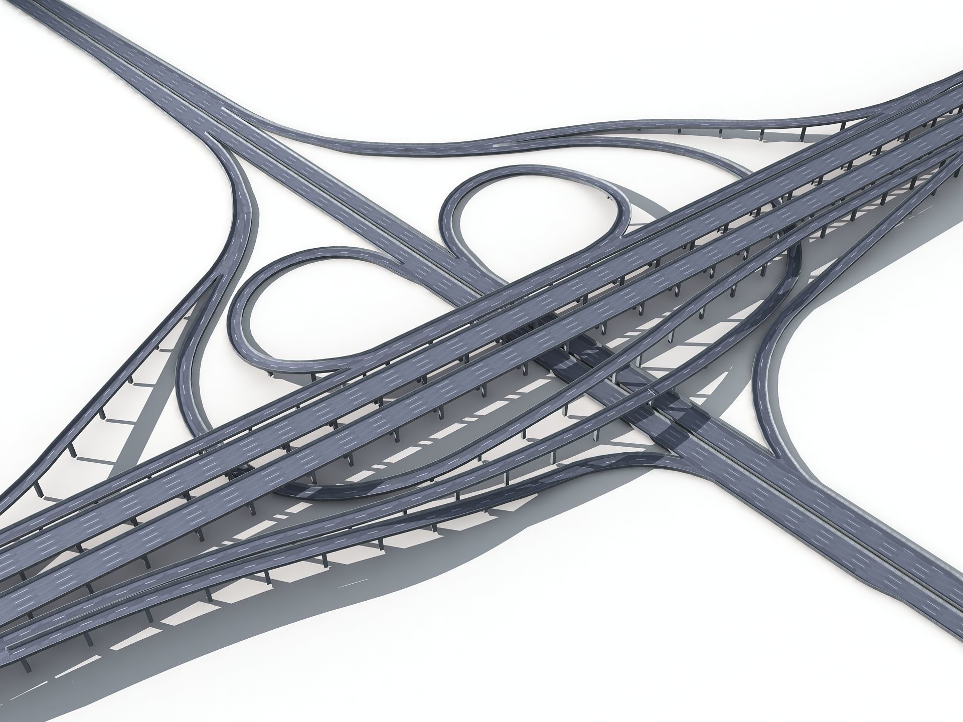 Highway Road Viaduct Flyover-12 3D model_7