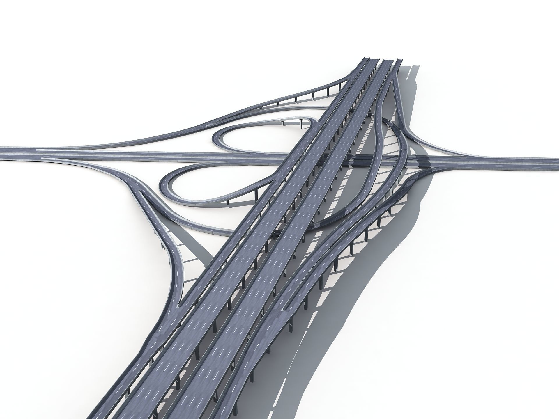 Highway Road Viaduct Flyover-12 3D model_8