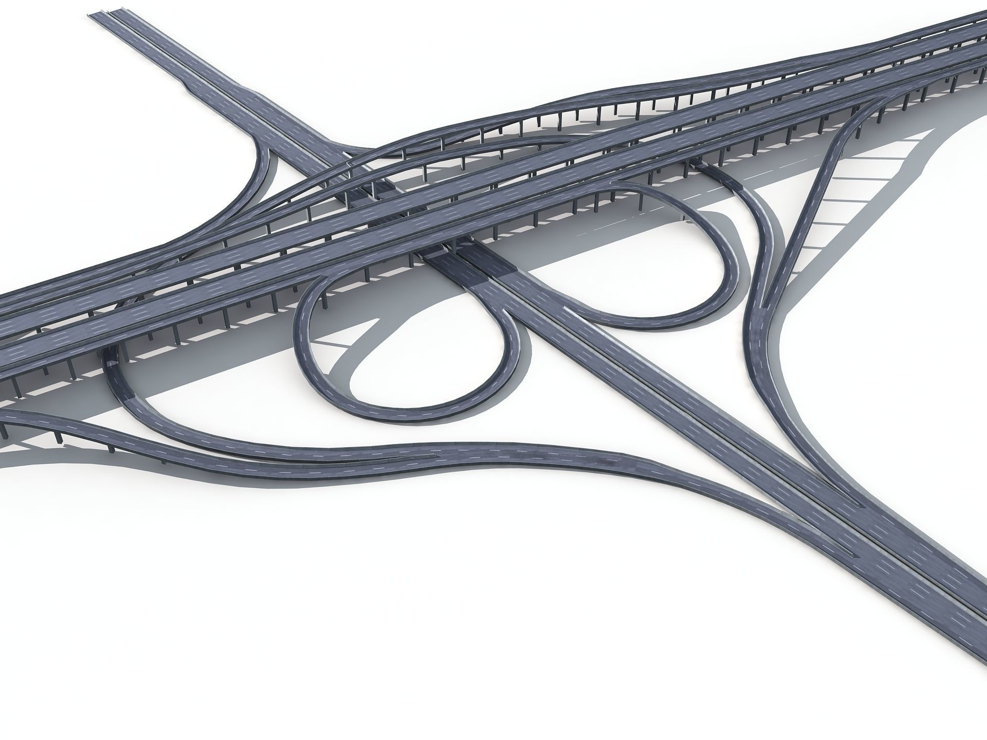 Highway Road Viaduct Flyover-12 3D model_3