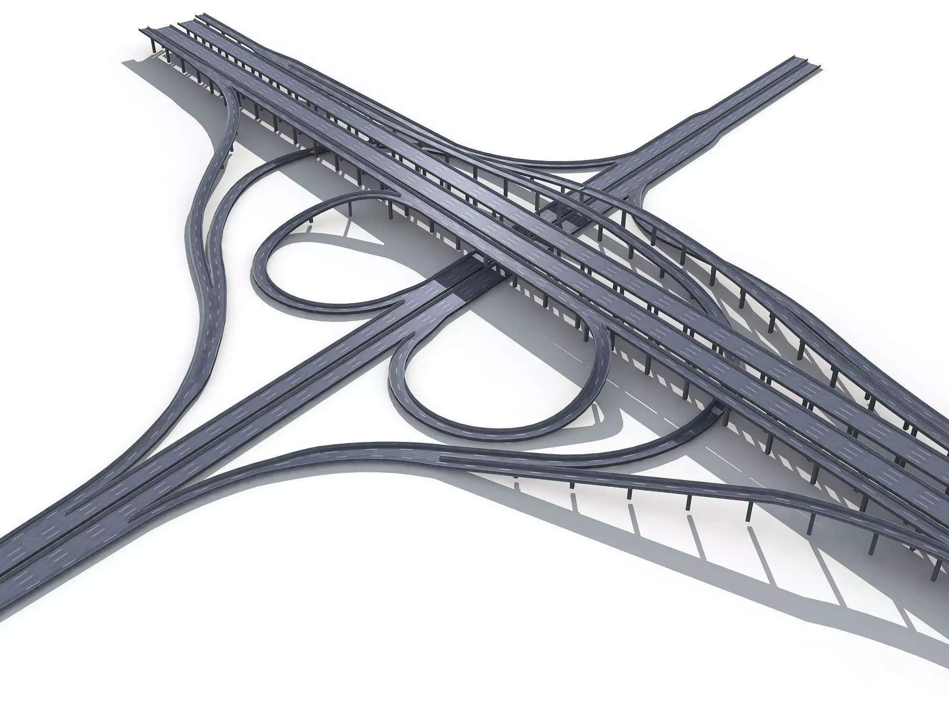 Highway Road Viaduct Flyover-12 3D model_0