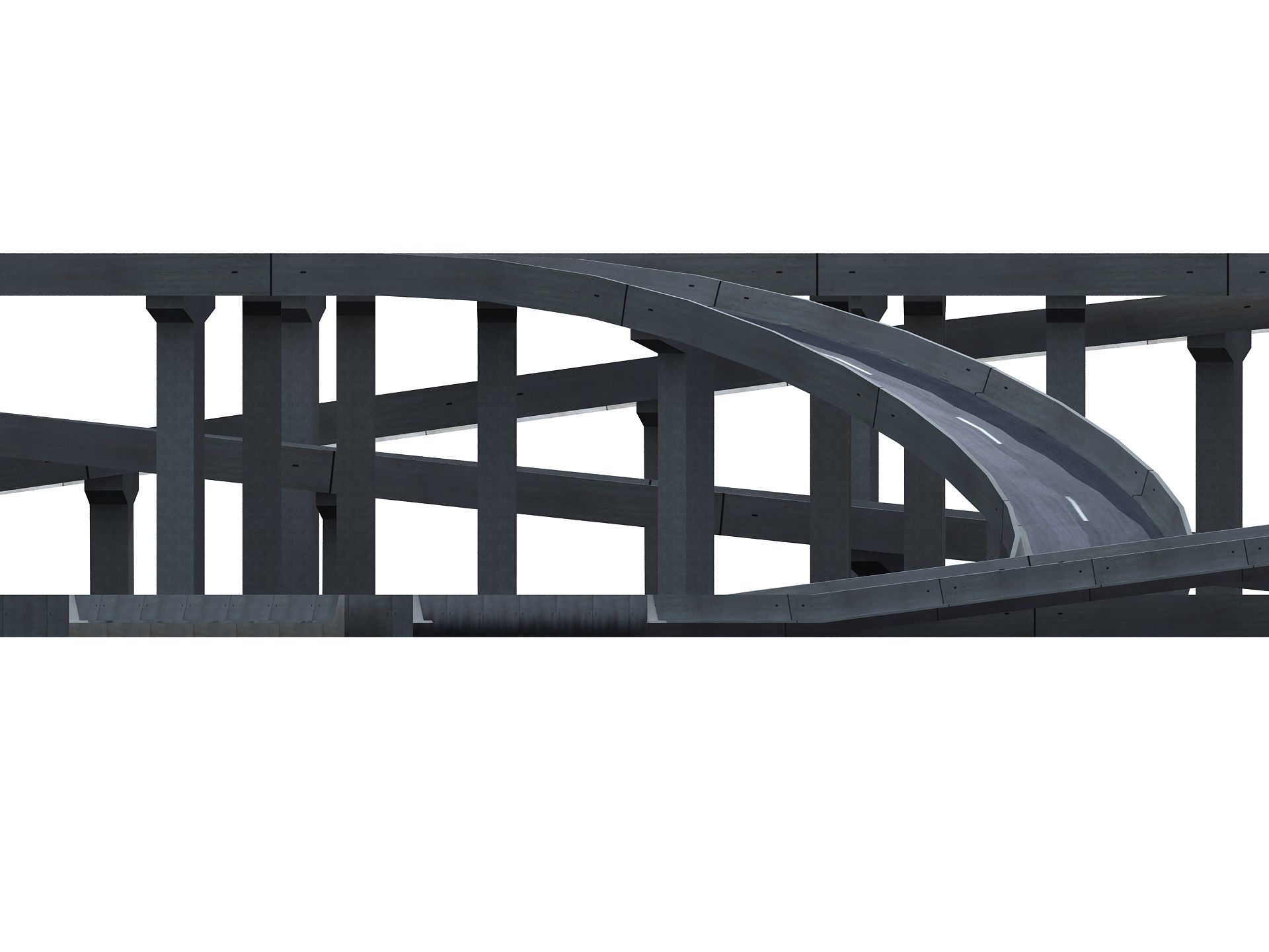 Highway Road Viaduct Flyover-12 3D model_17