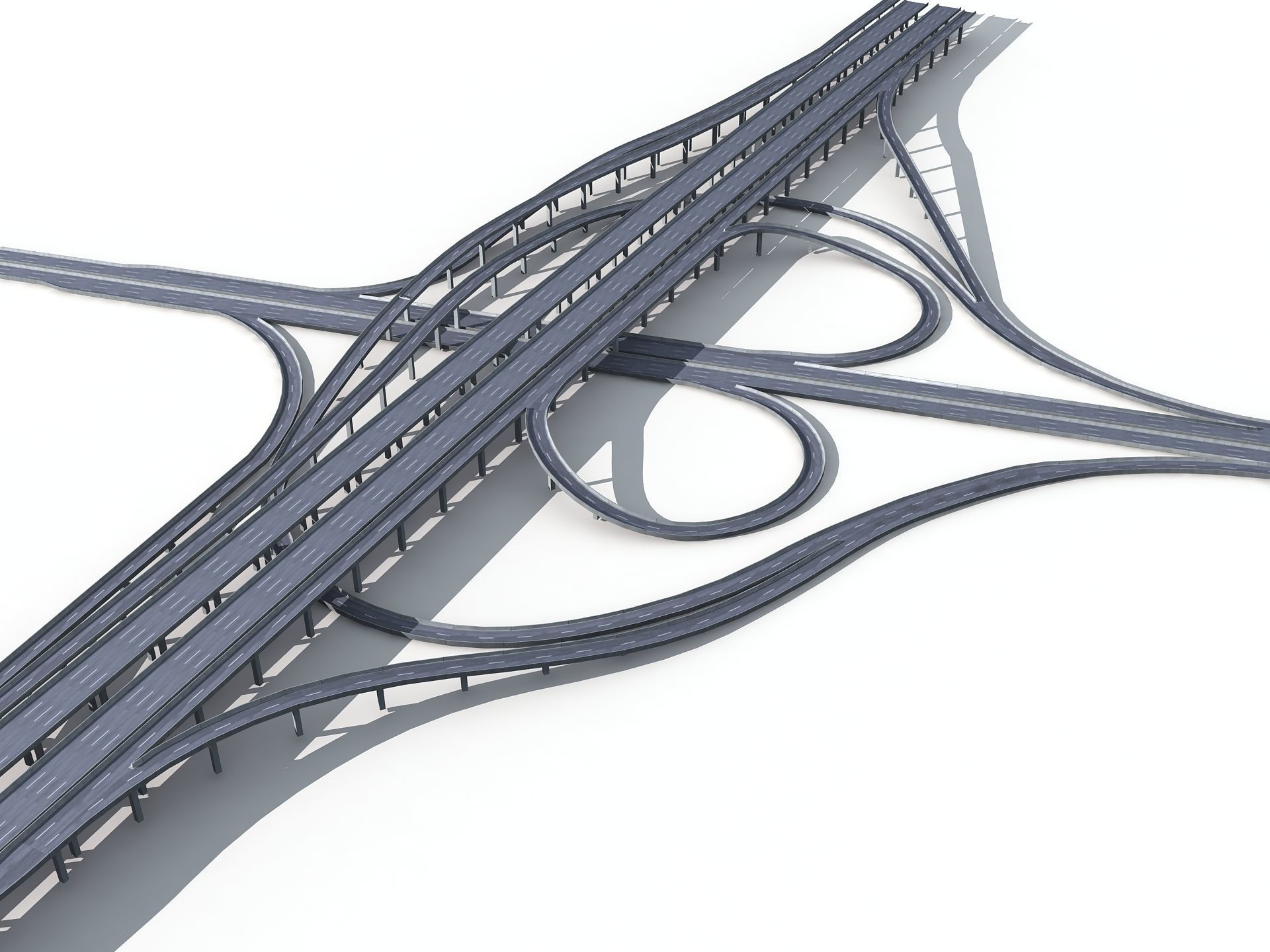 Highway Road Viaduct Flyover-12 3D model_4