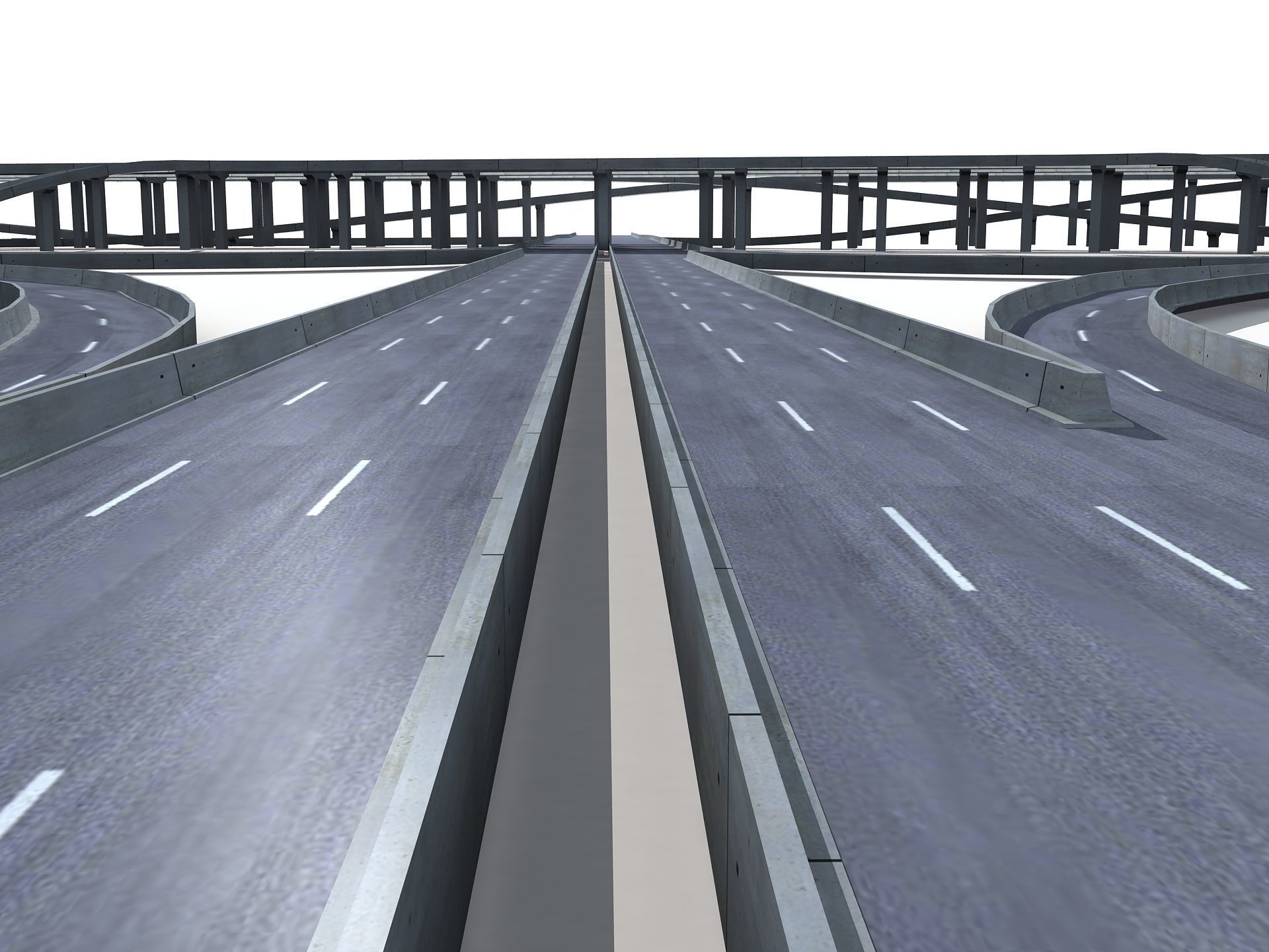 Highway Road Viaduct Flyover-12 3D model_13
