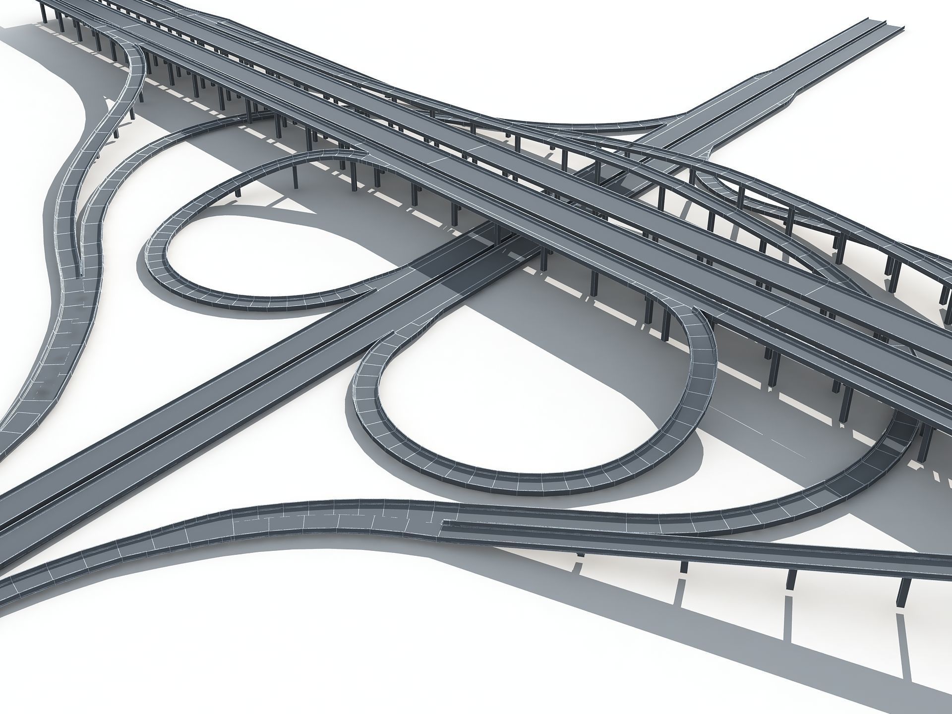 Highway Road Viaduct Flyover-12 3D model_11