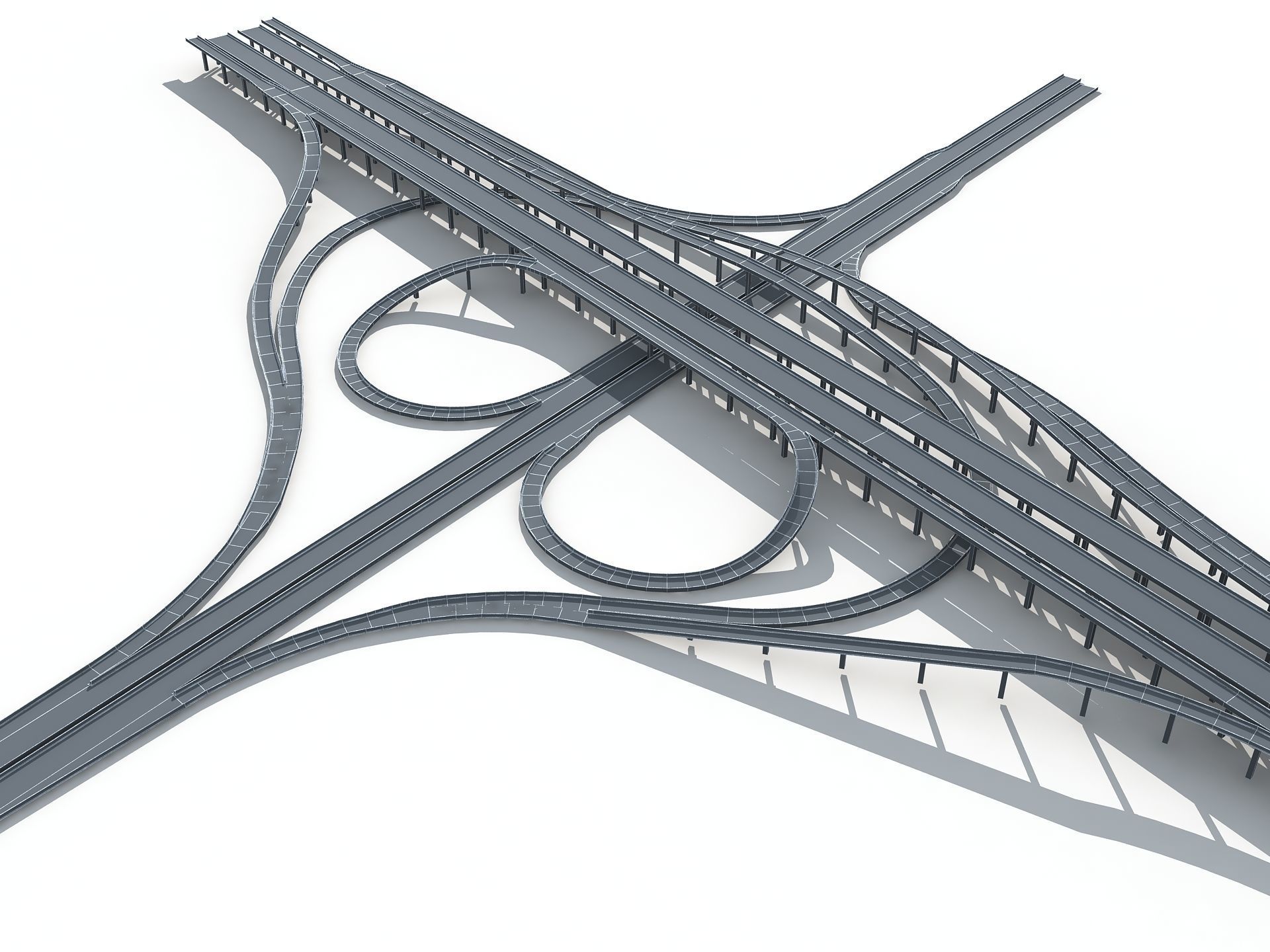 Highway Road Viaduct Flyover-12 3D model_19