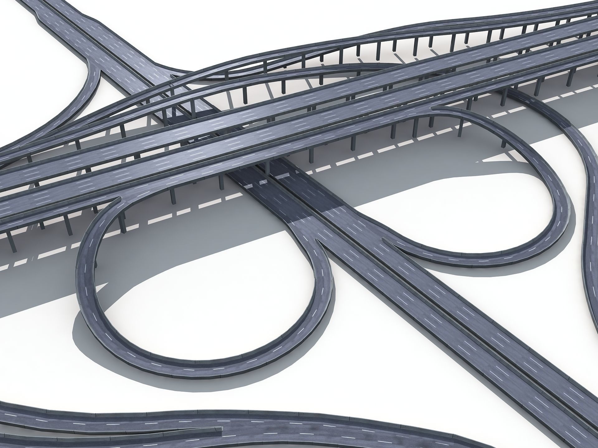 Highway Road Viaduct Flyover-12 3D model_16