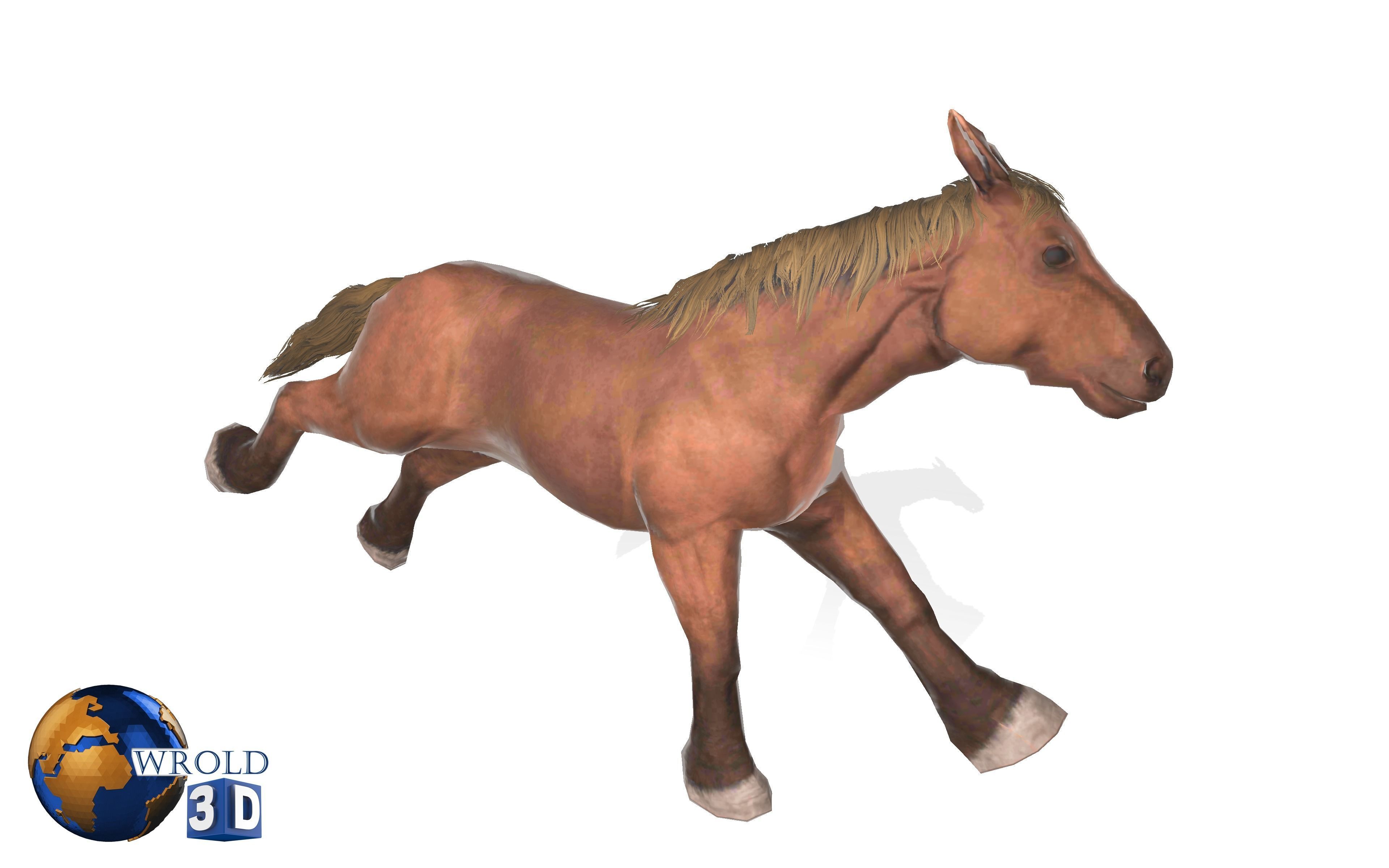 Horse Rigged-Animated Lowpoly 3D Model Collection Pack Low-poly 3D model_7