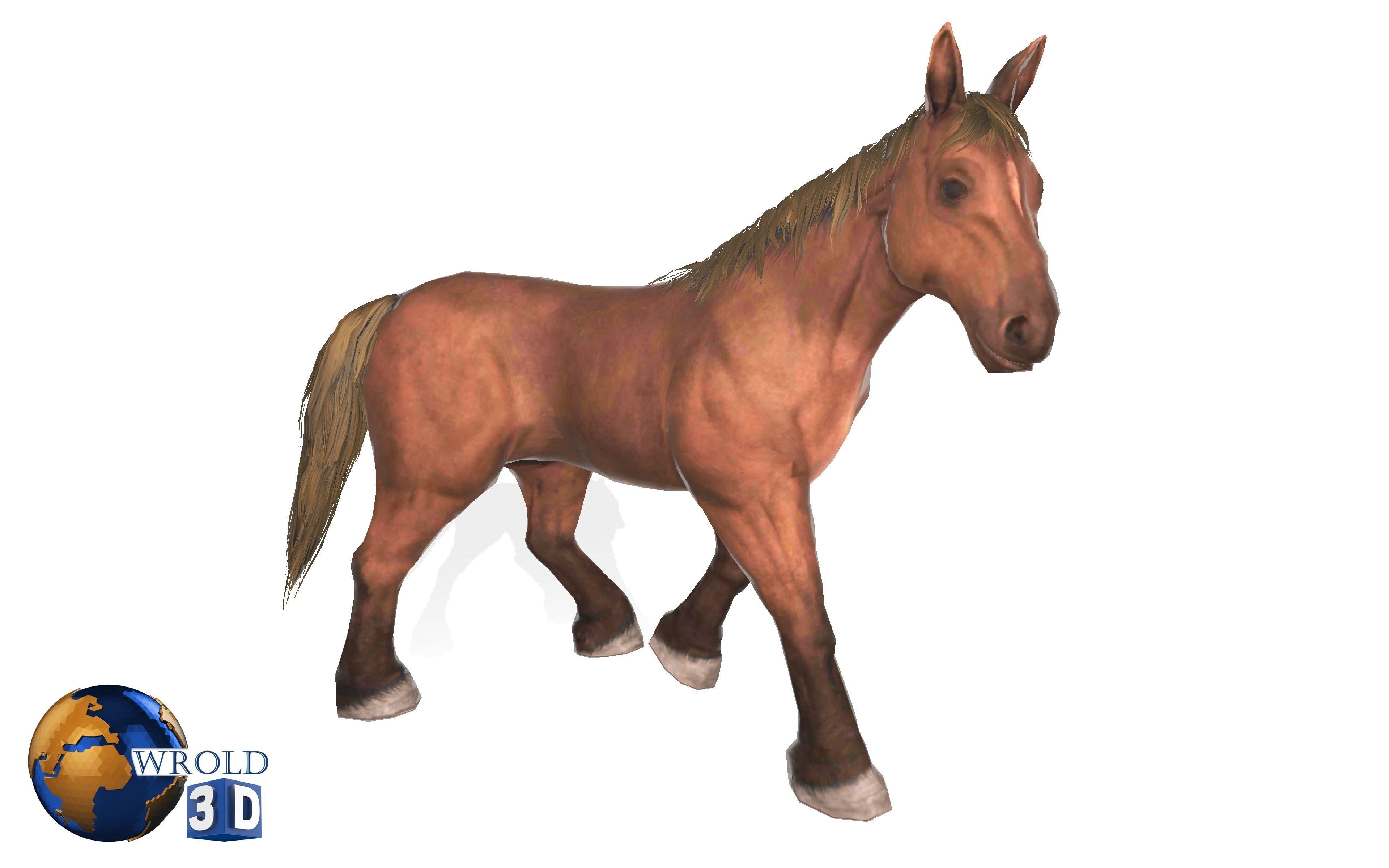 Horse Rigged-Animated Lowpoly 3D Model Collection Pack Low-poly 3D model_8