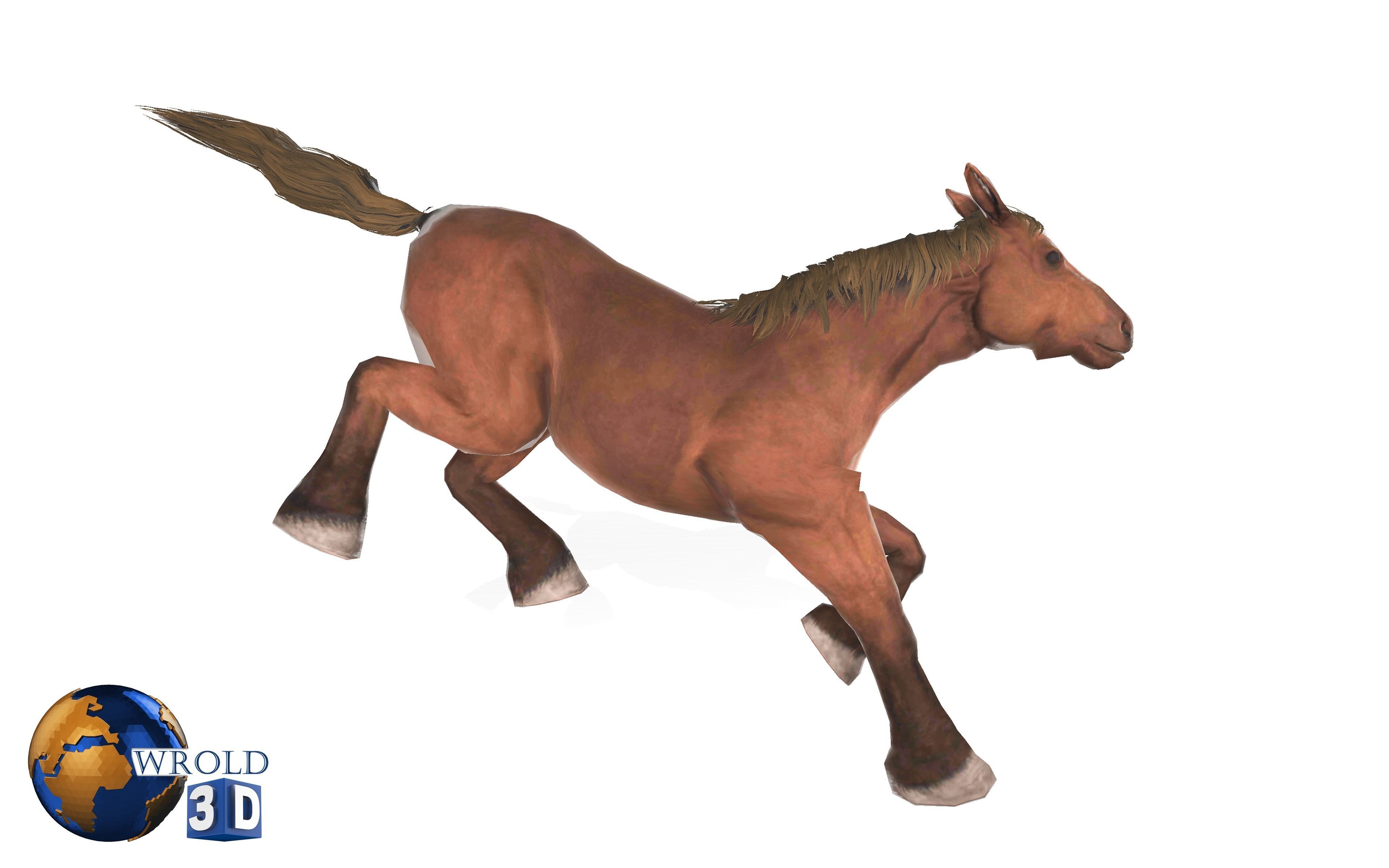 Horse Rigged-Animated Lowpoly 3D Model Collection Pack Low-poly 3D model_4