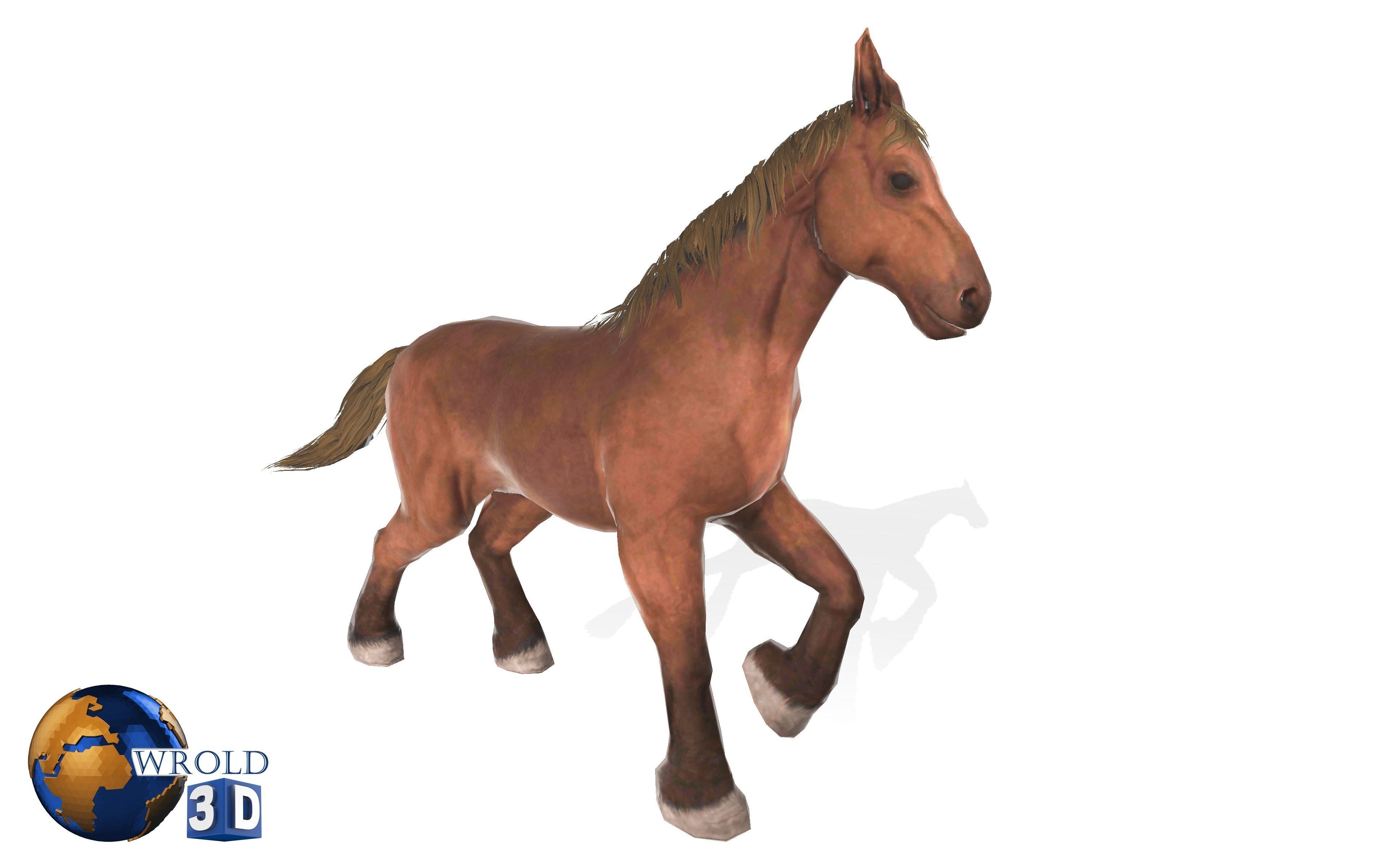 Horse Rigged-Animated Lowpoly 3D Model Collection Pack Low-poly 3D model_3