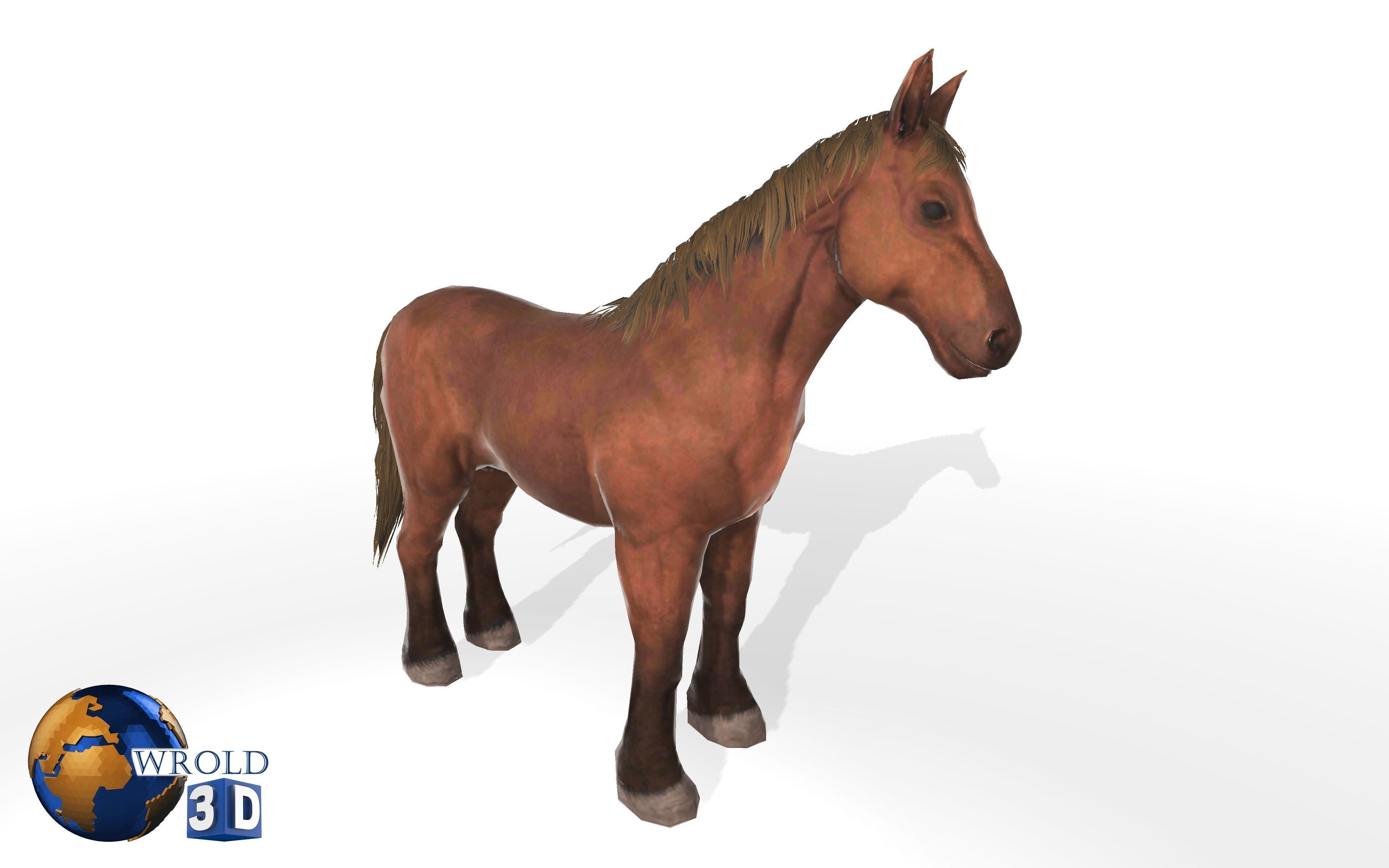 Horse Rigged-Animated Lowpoly 3D Model Collection Pack Low-poly 3D model_1