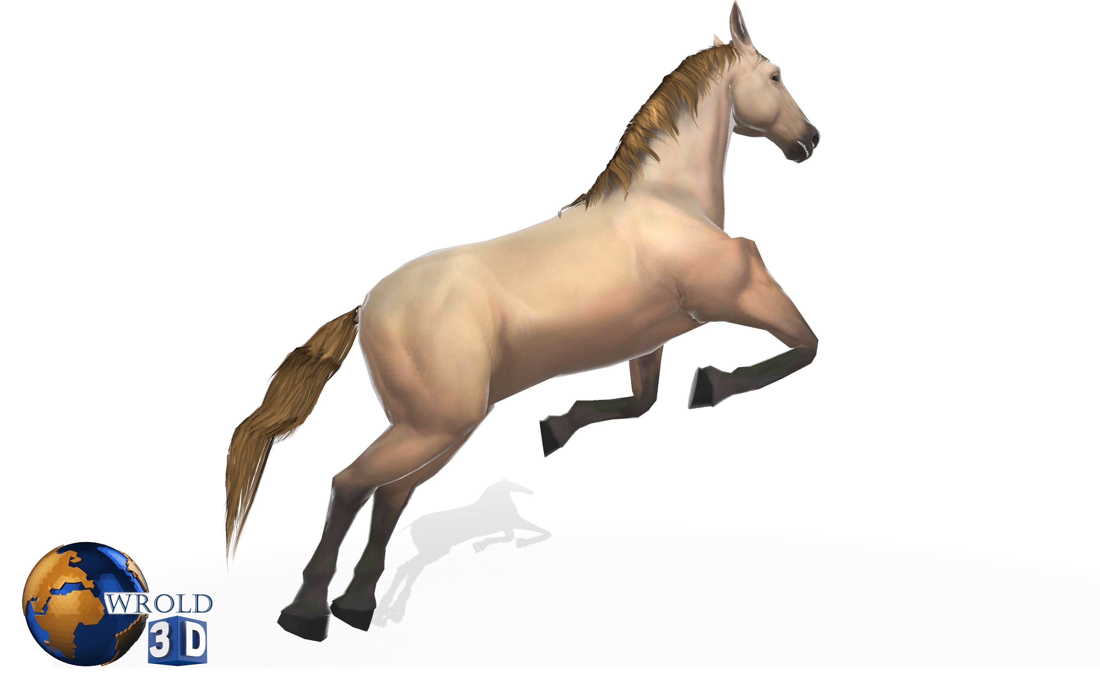 Gameready Horse Rigged Animated Lowpoly 3D Model Low-poly 3D model_4