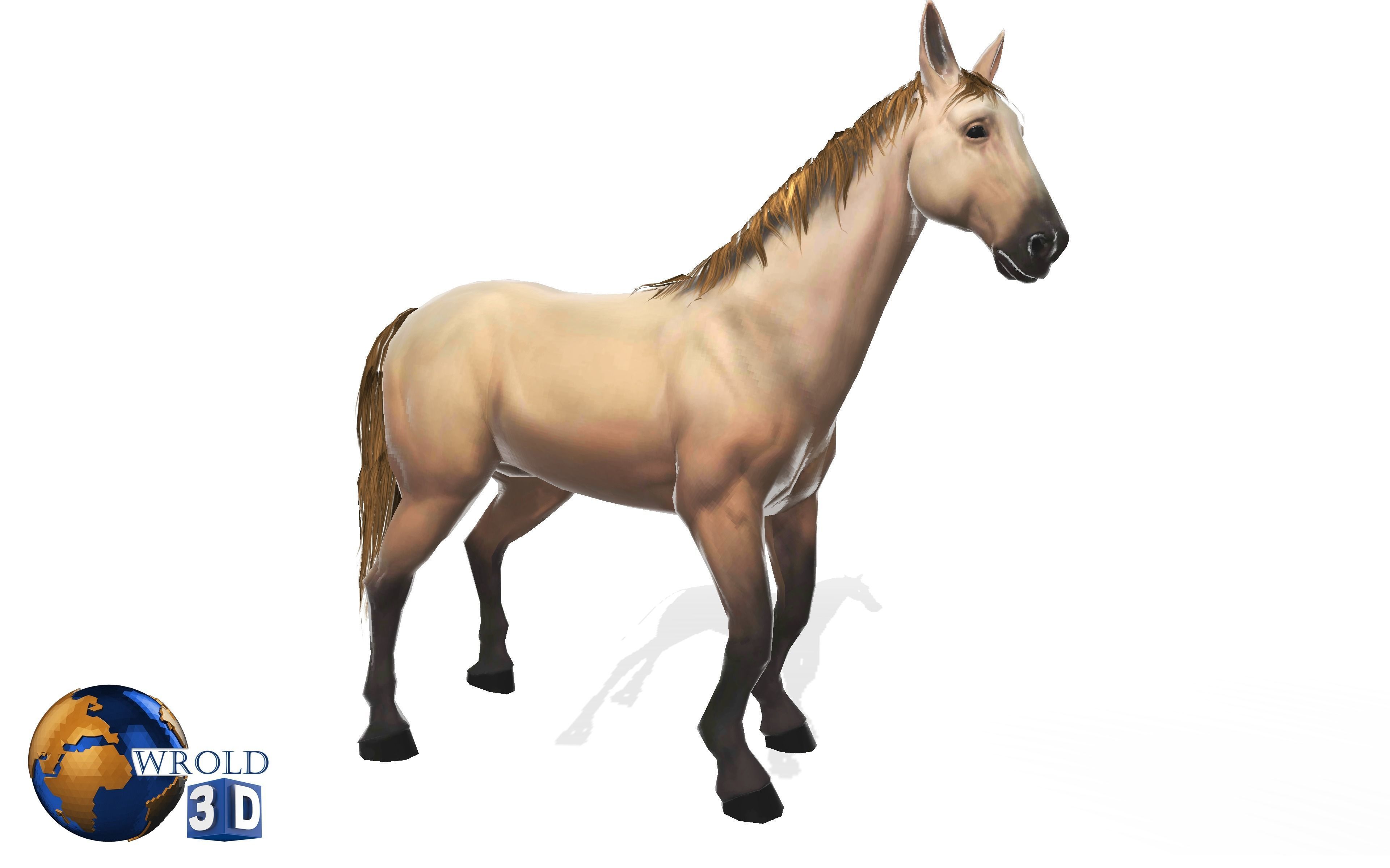 Gameready Horse Rigged Animated Lowpoly 3D Model Low-poly 3D model_5