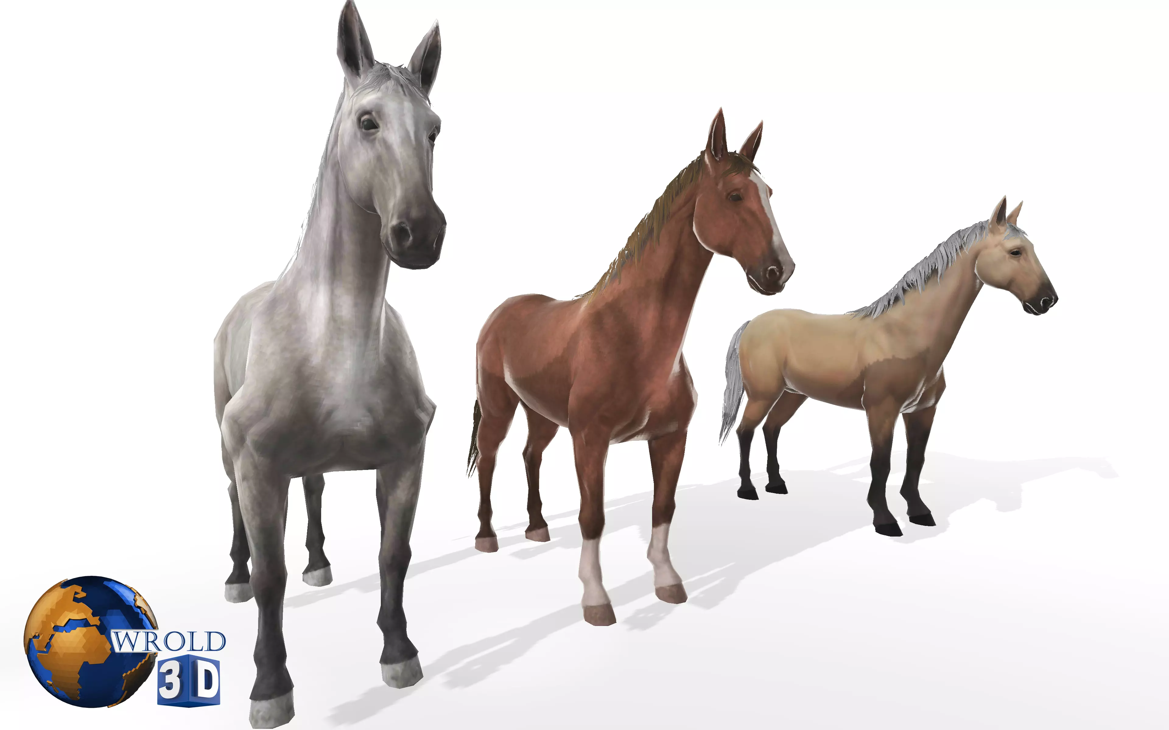 Gameready Horse Rigged Animated Lowpoly 3D Model Low-poly 3D model_0