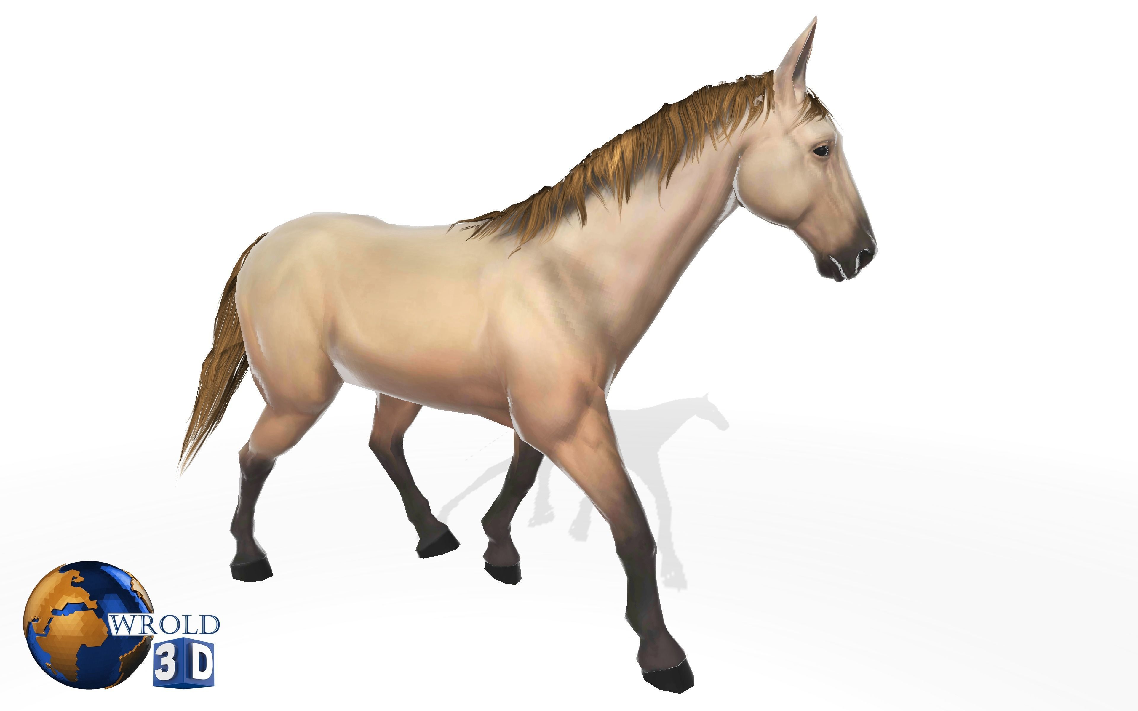 Gameready Horse Rigged Animated Lowpoly 3D Model Low-poly 3D model_1