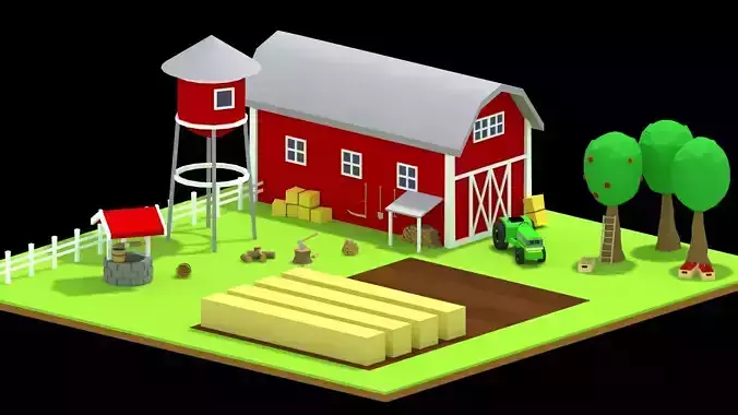 Farm Asset - Low Poly Assets  Low-poly 3D model Low-poly 3D model