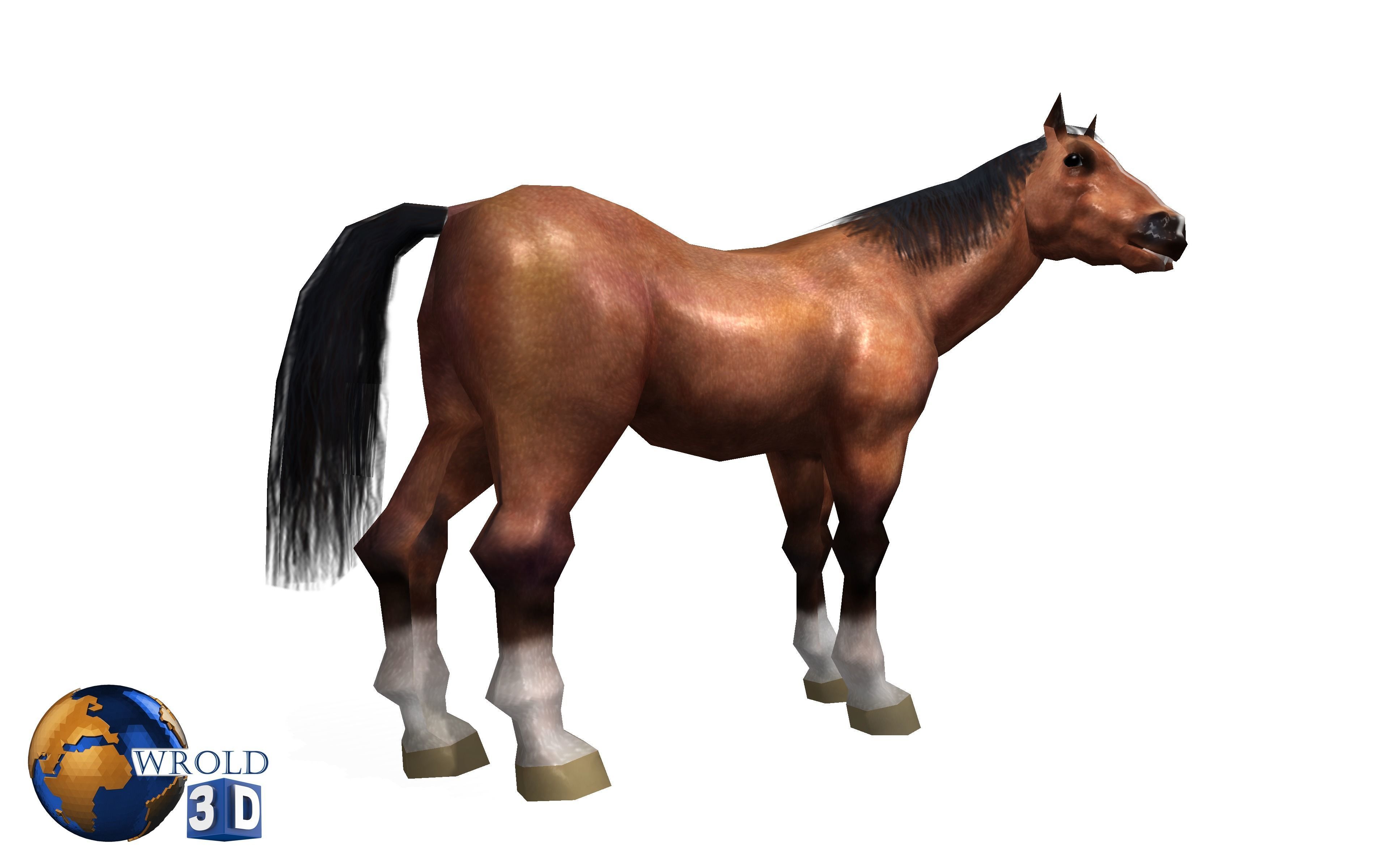 Lowpoly Horse Collection Pack Rigged-Animated 3d model Low-poly 3D model_8