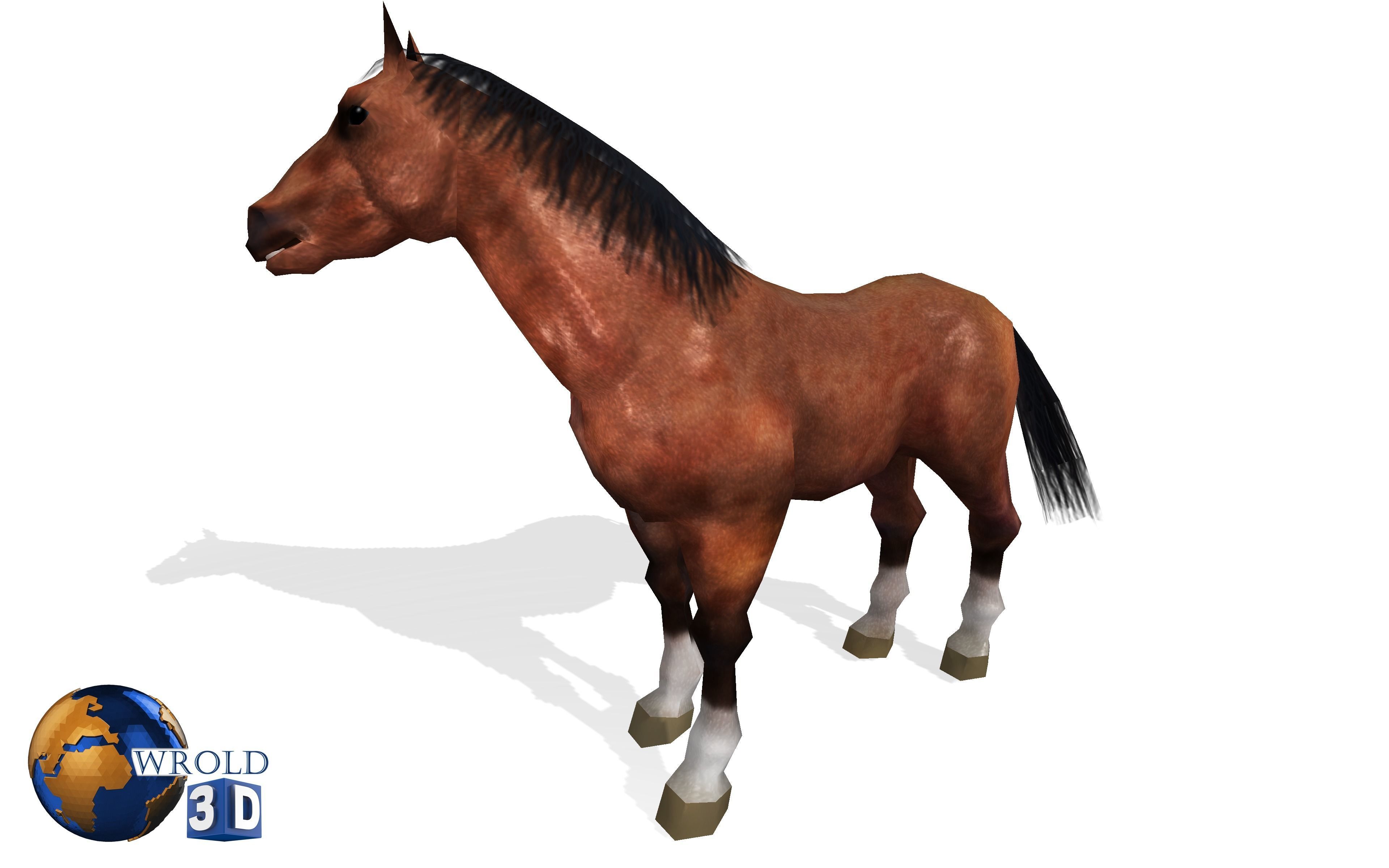 Lowpoly Horse Collection Pack Rigged-Animated 3d model Low-poly 3D model_9