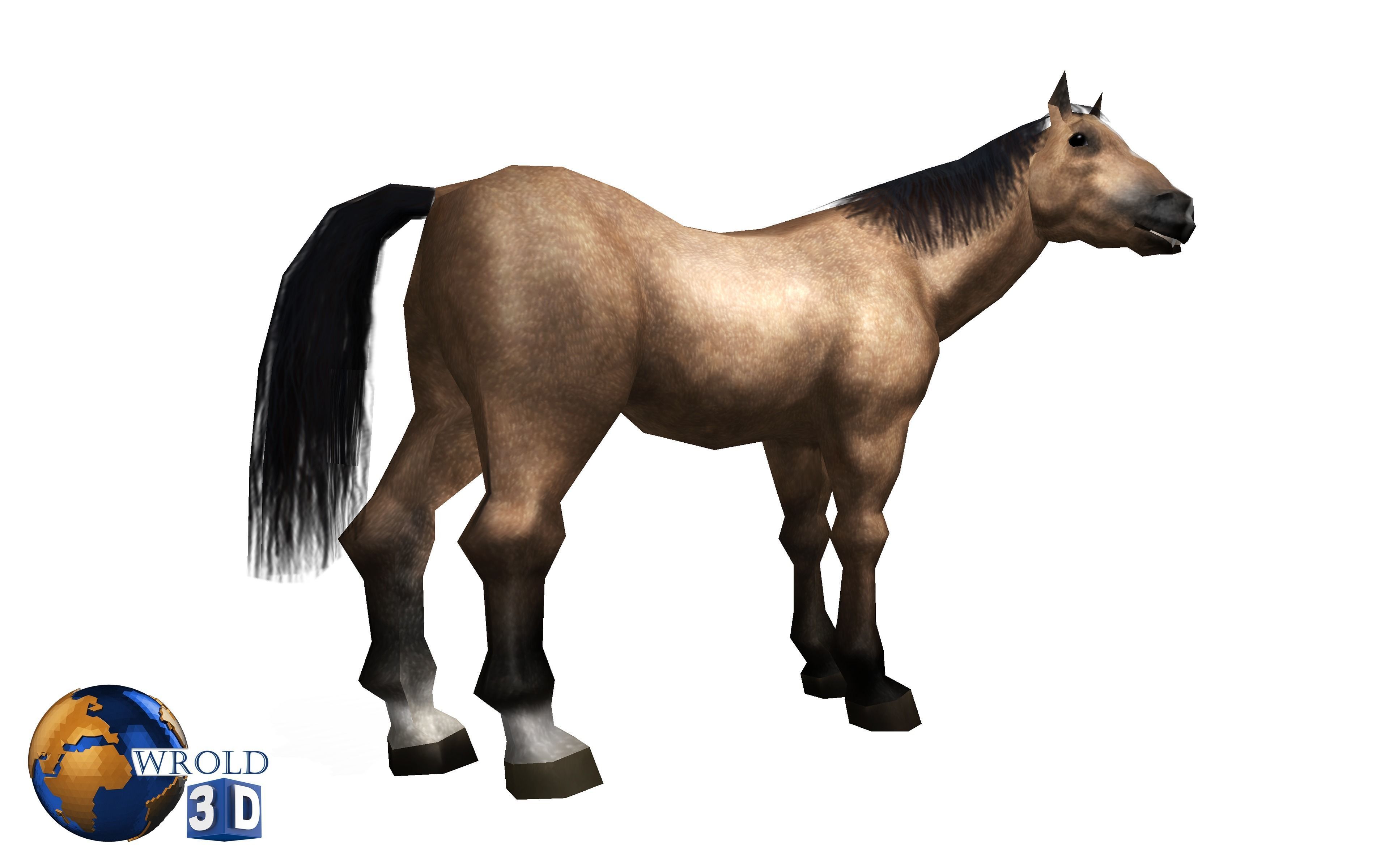 Lowpoly Horse Collection Pack Rigged-Animated 3d model Low-poly 3D model_7
