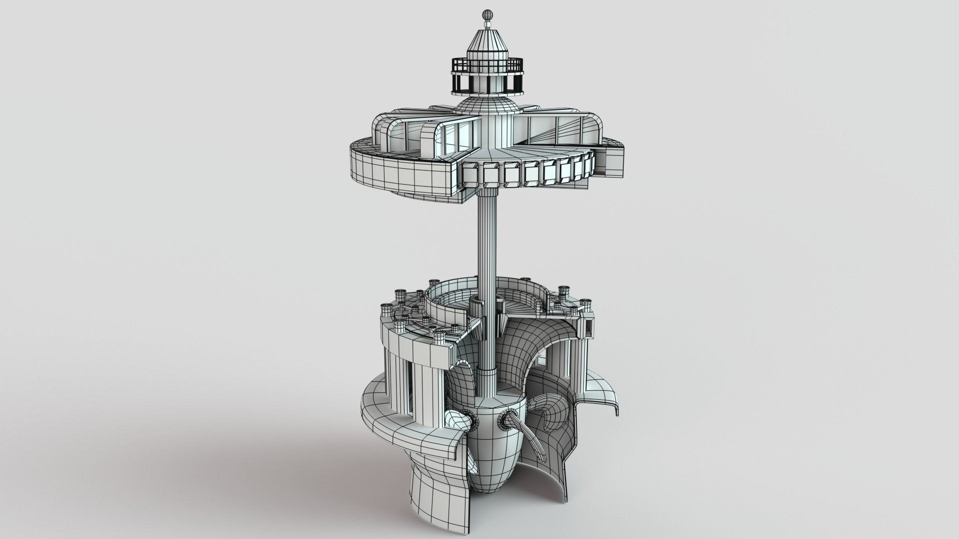 Hydroelectric power station 3D model_8