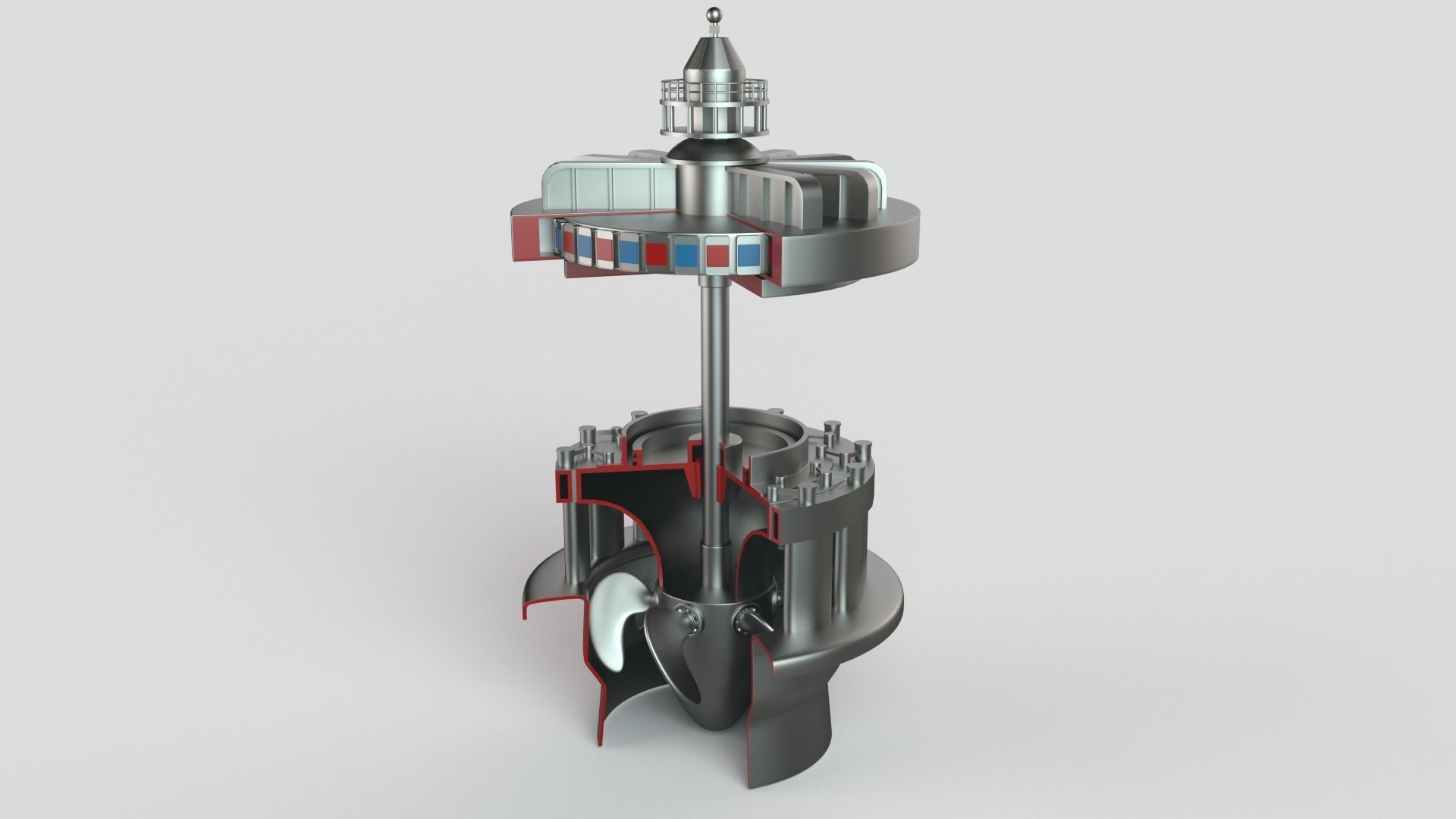 Hydroelectric power station 3D model_2