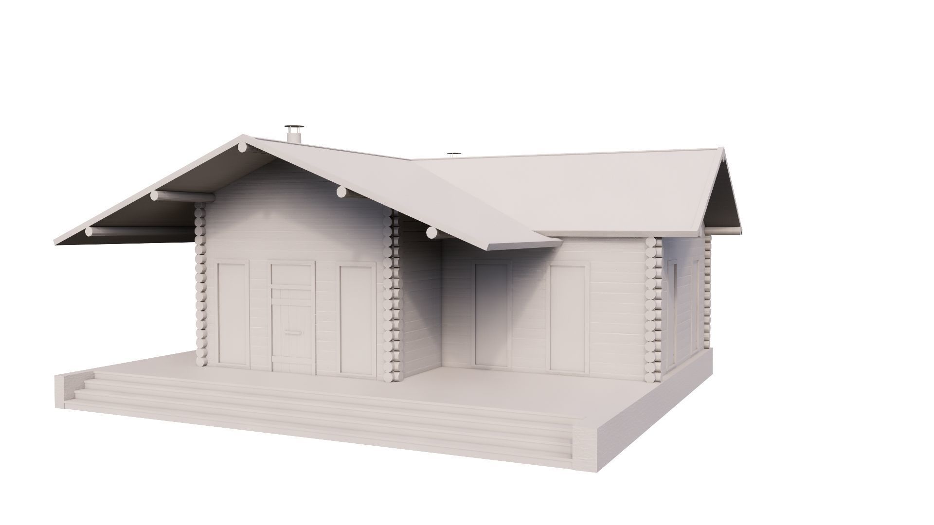 WOODEN HOUSES Low-poly 3D model_59
