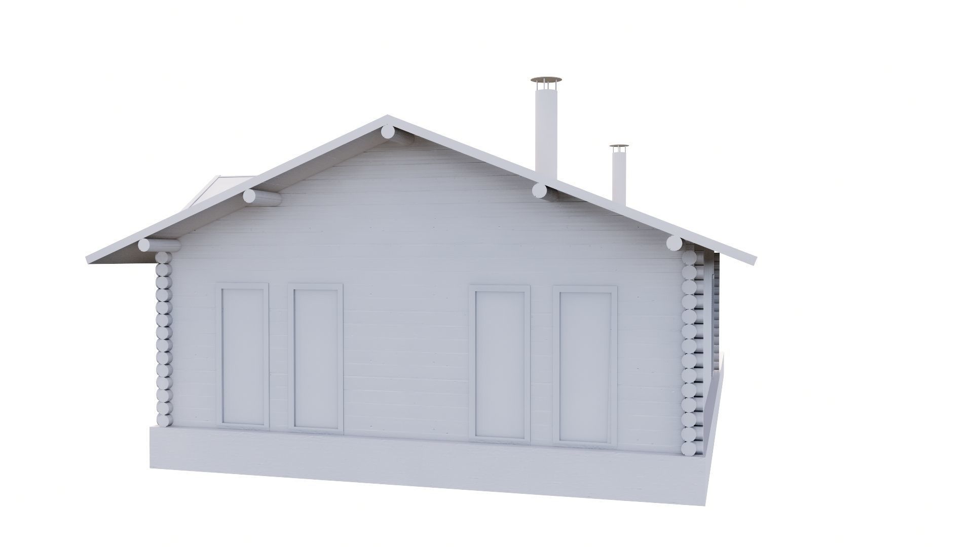 WOODEN HOUSES Low-poly 3D model_52