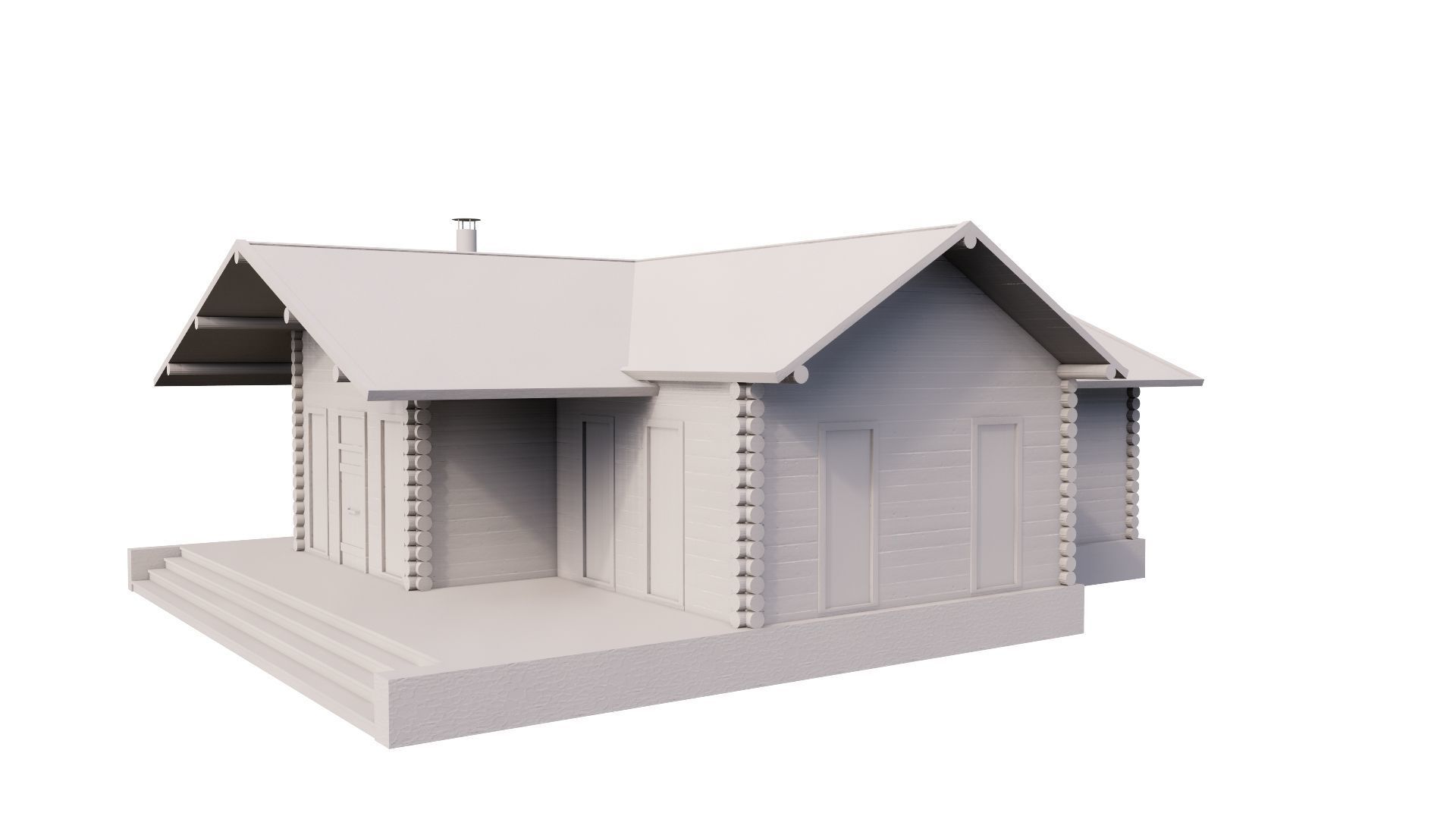 WOODEN HOUSES Low-poly 3D model_58