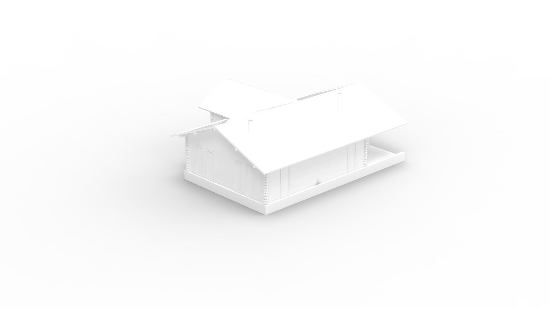 WOODEN HOUSES Low-poly 3D model_31
