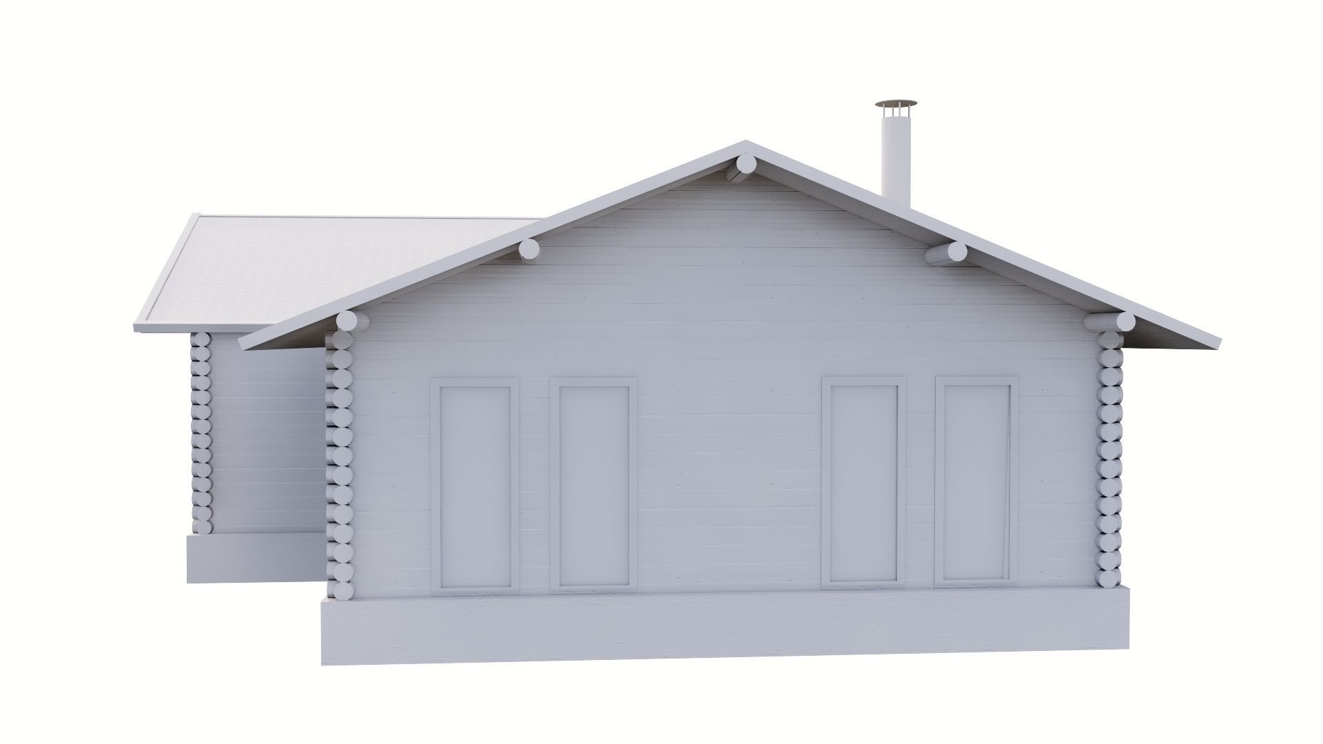 WOODEN HOUSES Low-poly 3D model_53