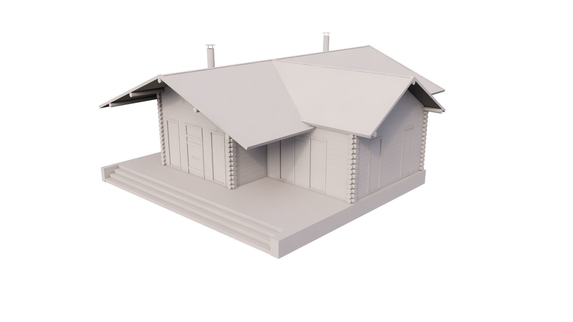 WOODEN HOUSES Low-poly 3D model_54