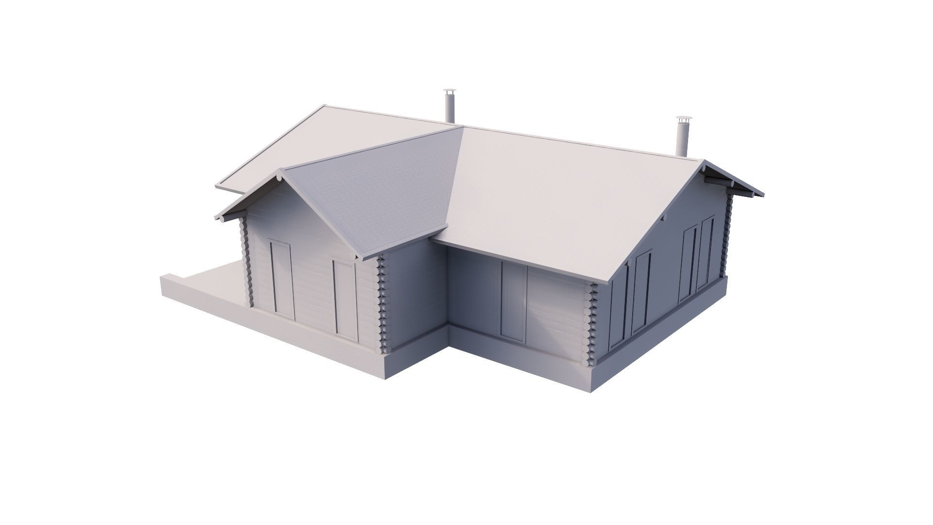 WOODEN HOUSES Low-poly 3D model_55