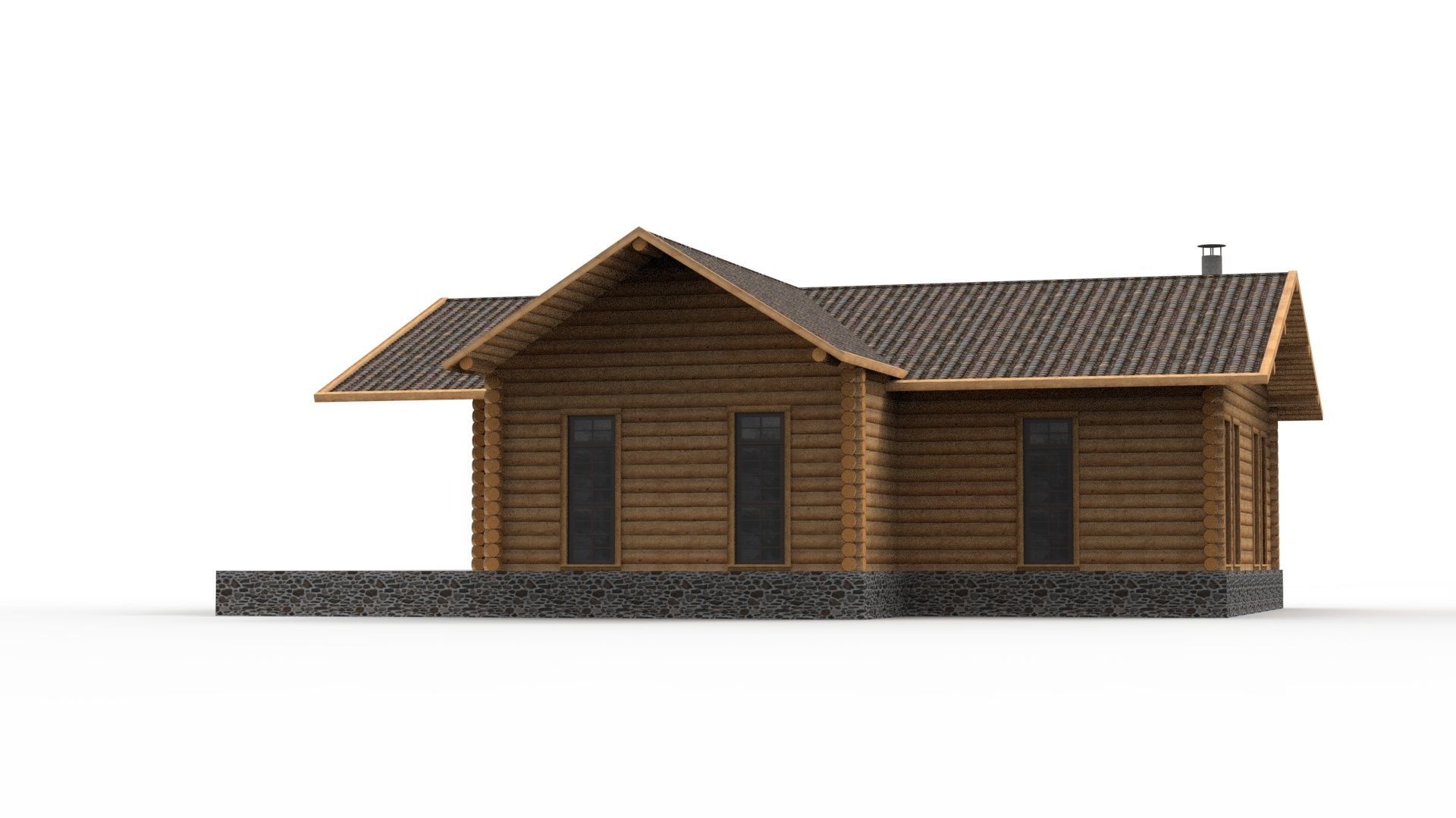 WOODEN HOUSES Low-poly 3D model_15
