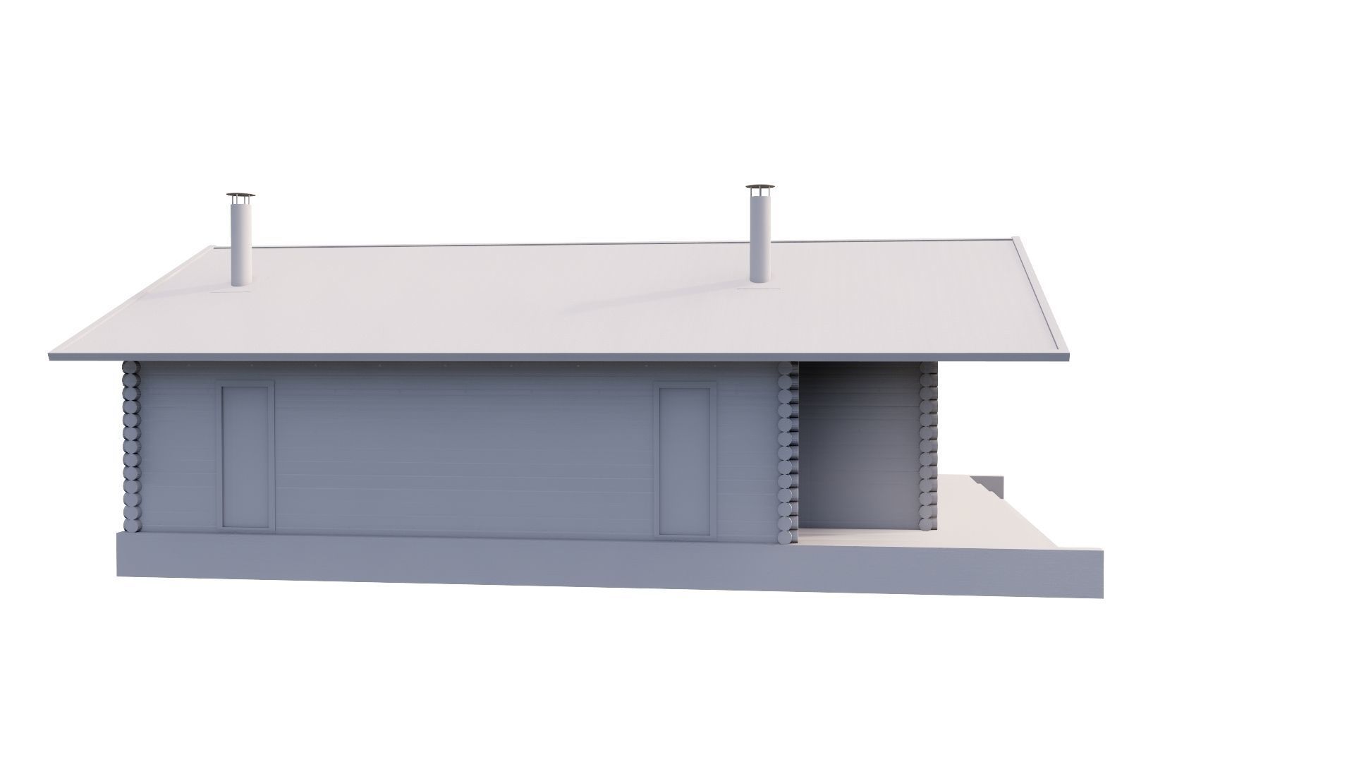 WOODEN HOUSES Low-poly 3D model_49