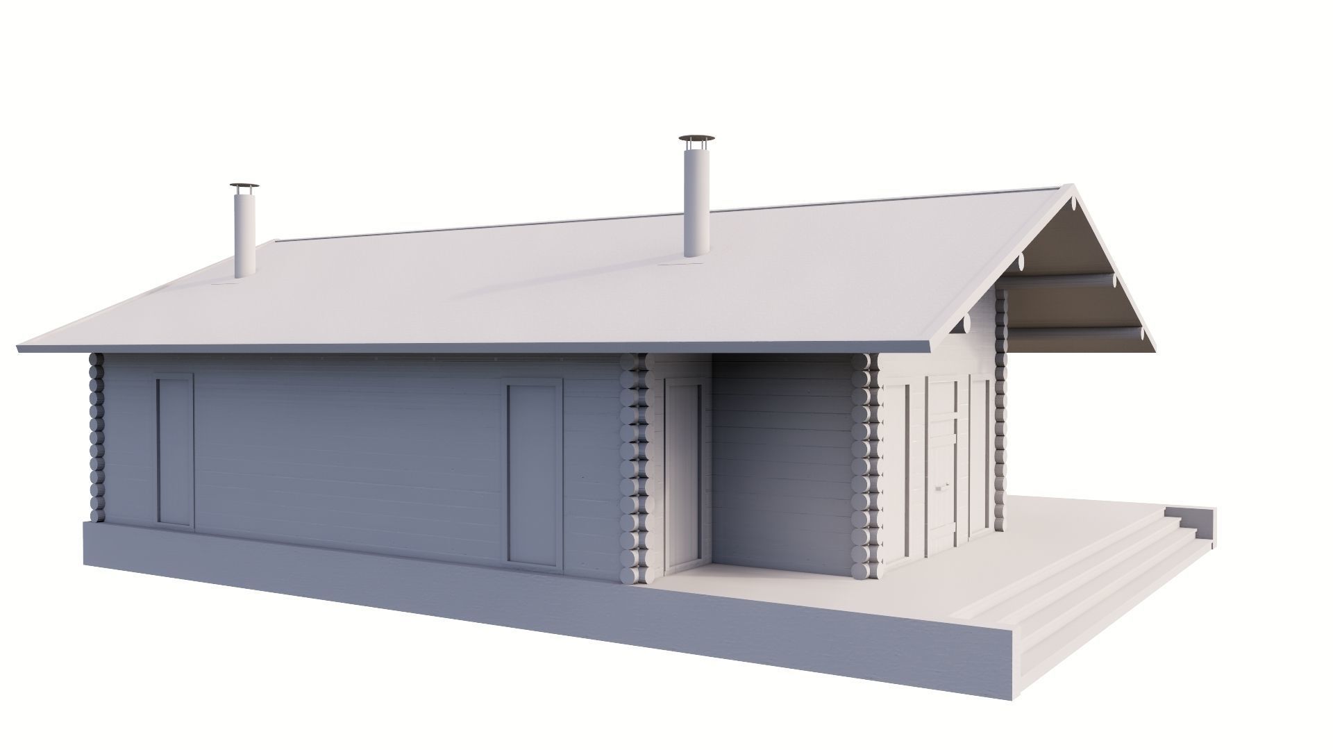 WOODEN HOUSES Low-poly 3D model_61