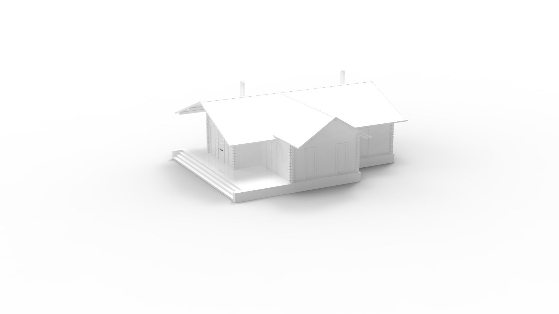 WOODEN HOUSES Low-poly 3D model_28