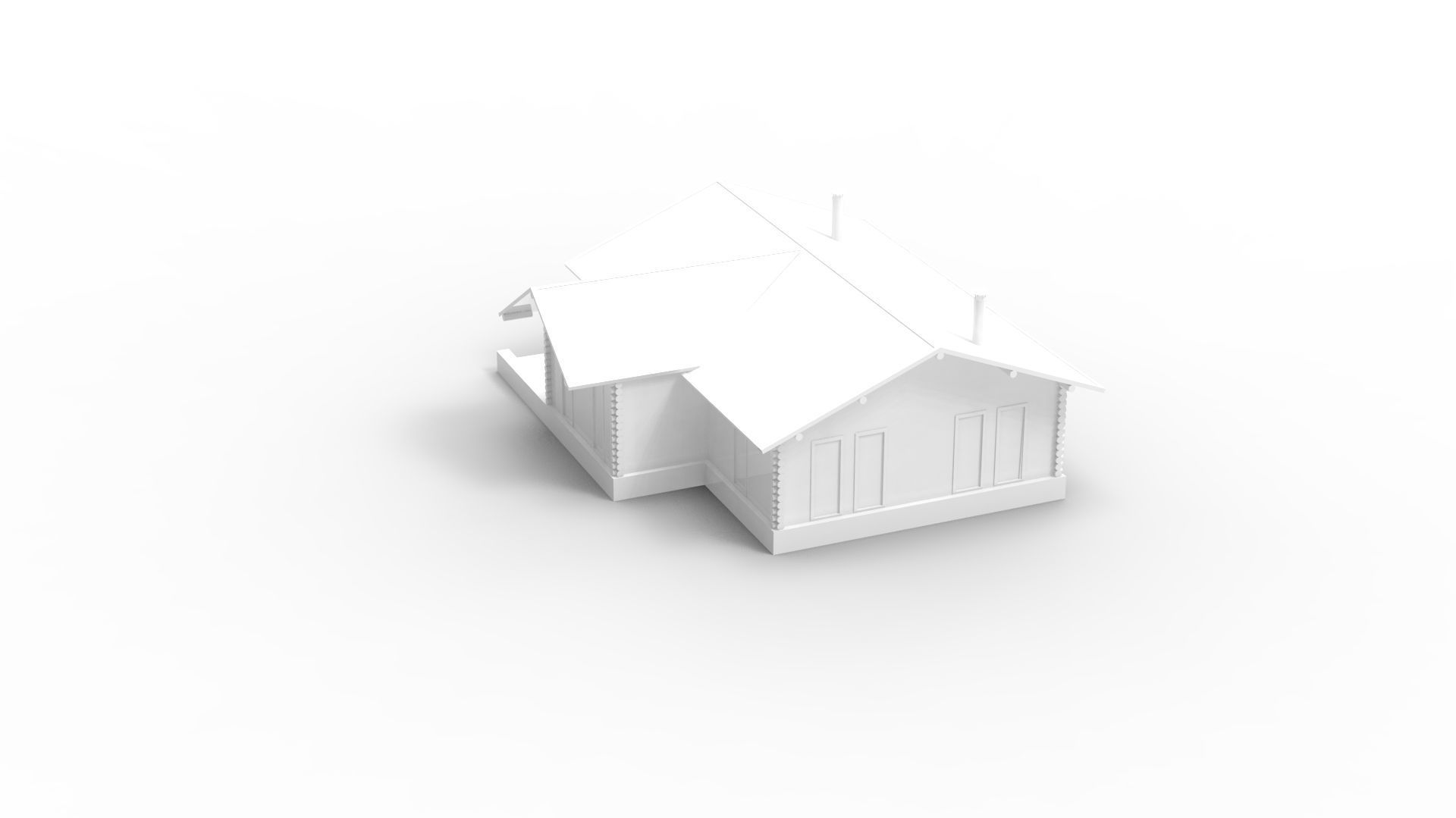 WOODEN HOUSES Low-poly 3D model_30